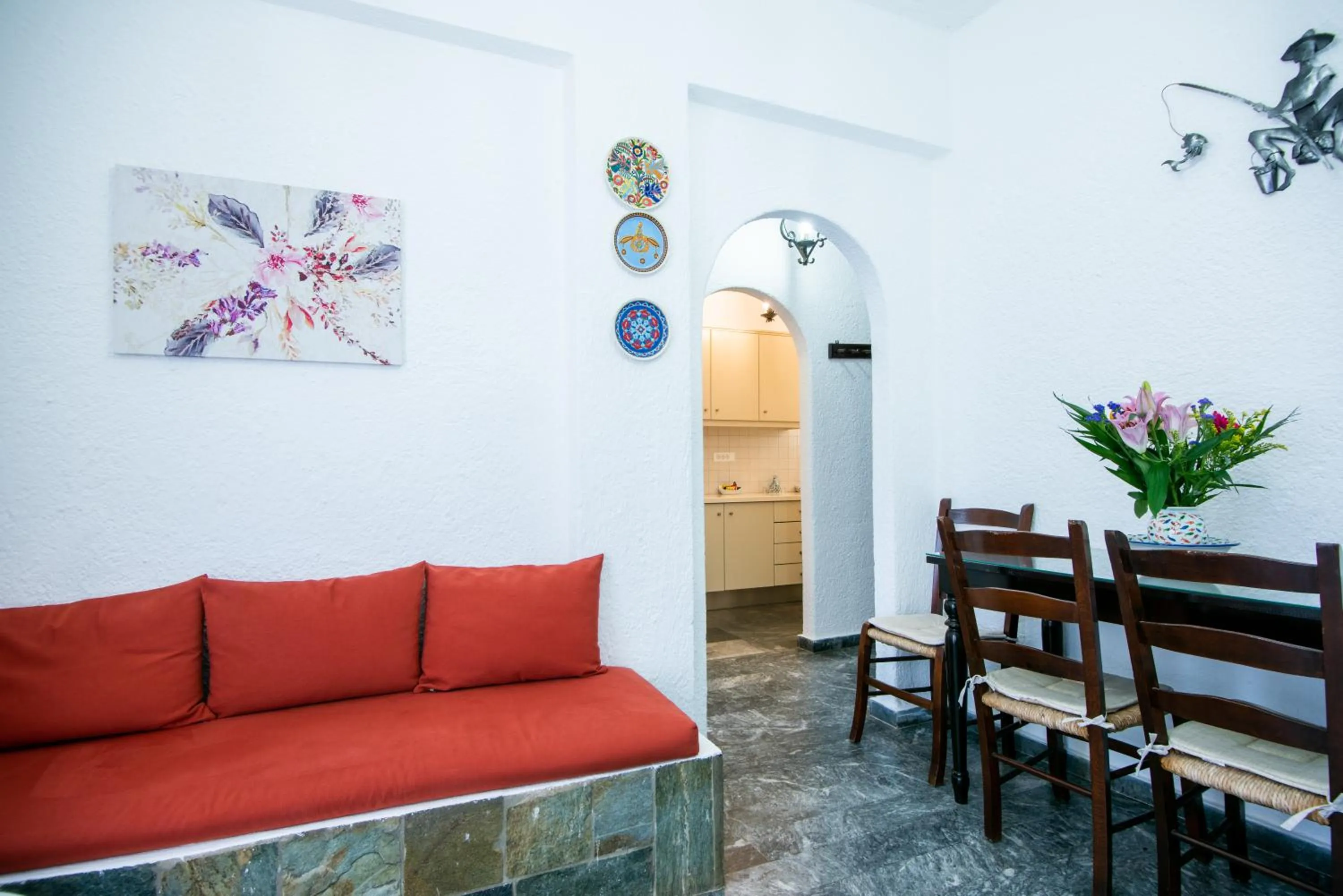 Seating area in Vangelis Villas