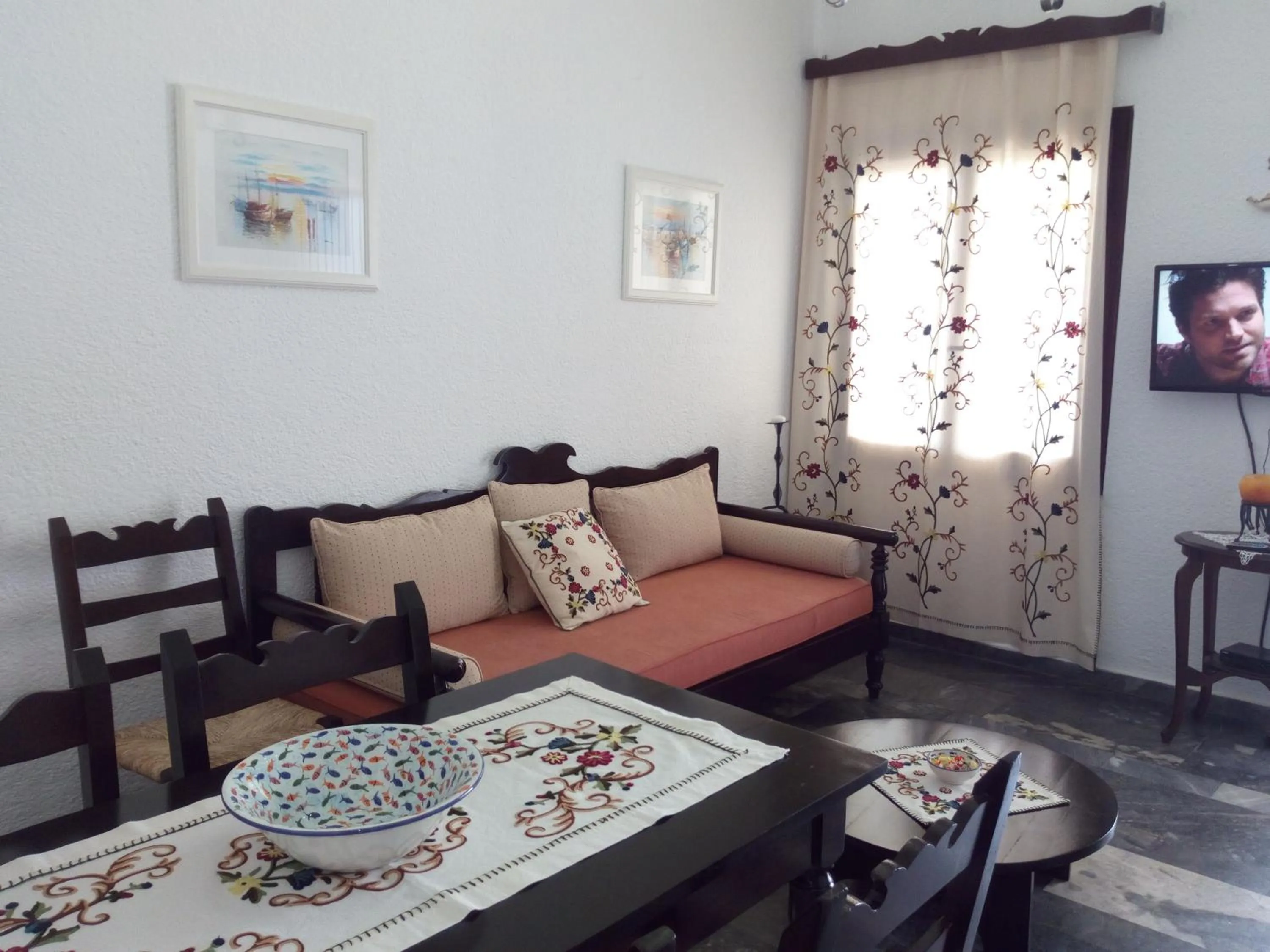 Living room in Vangelis Villas