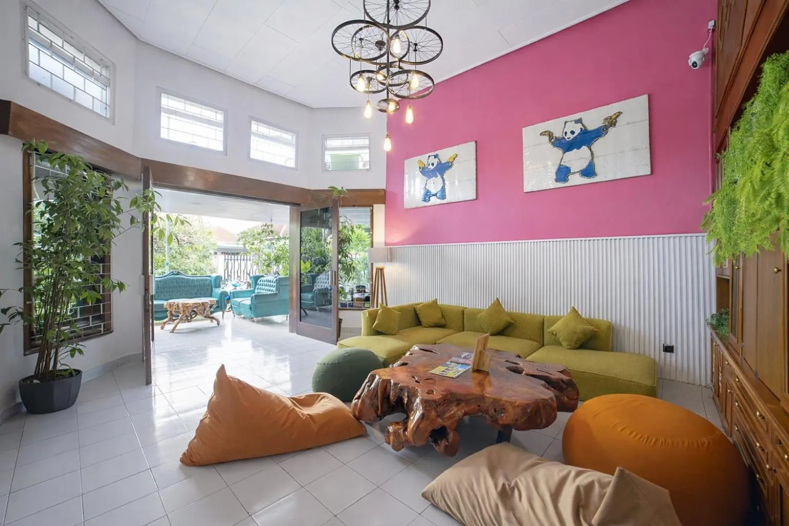 Seating area in Snooze Malang