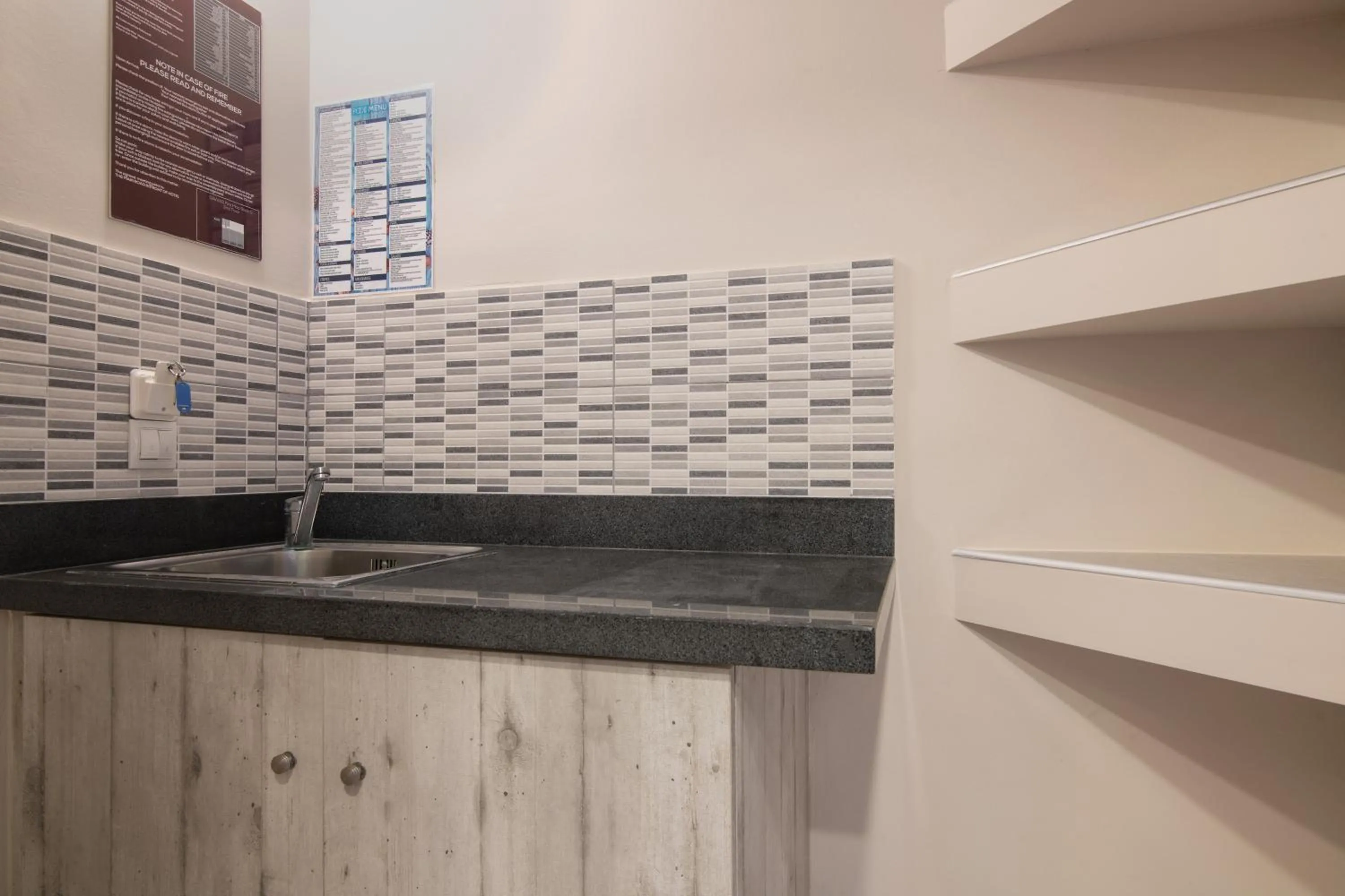 Kitchen or kitchenette in Savvas Hotel