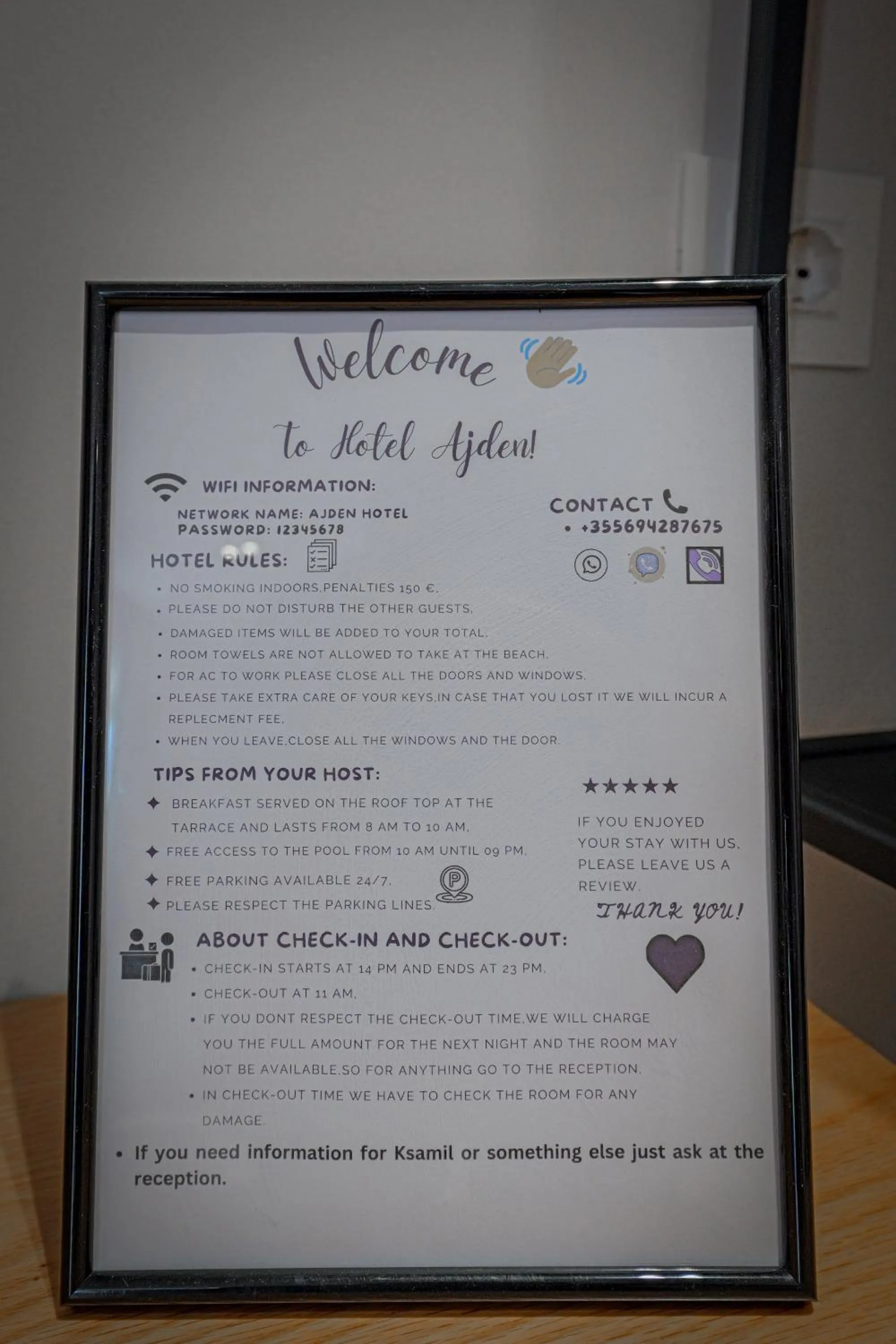 Text overlay in Hotel Ajden by Mira Mare