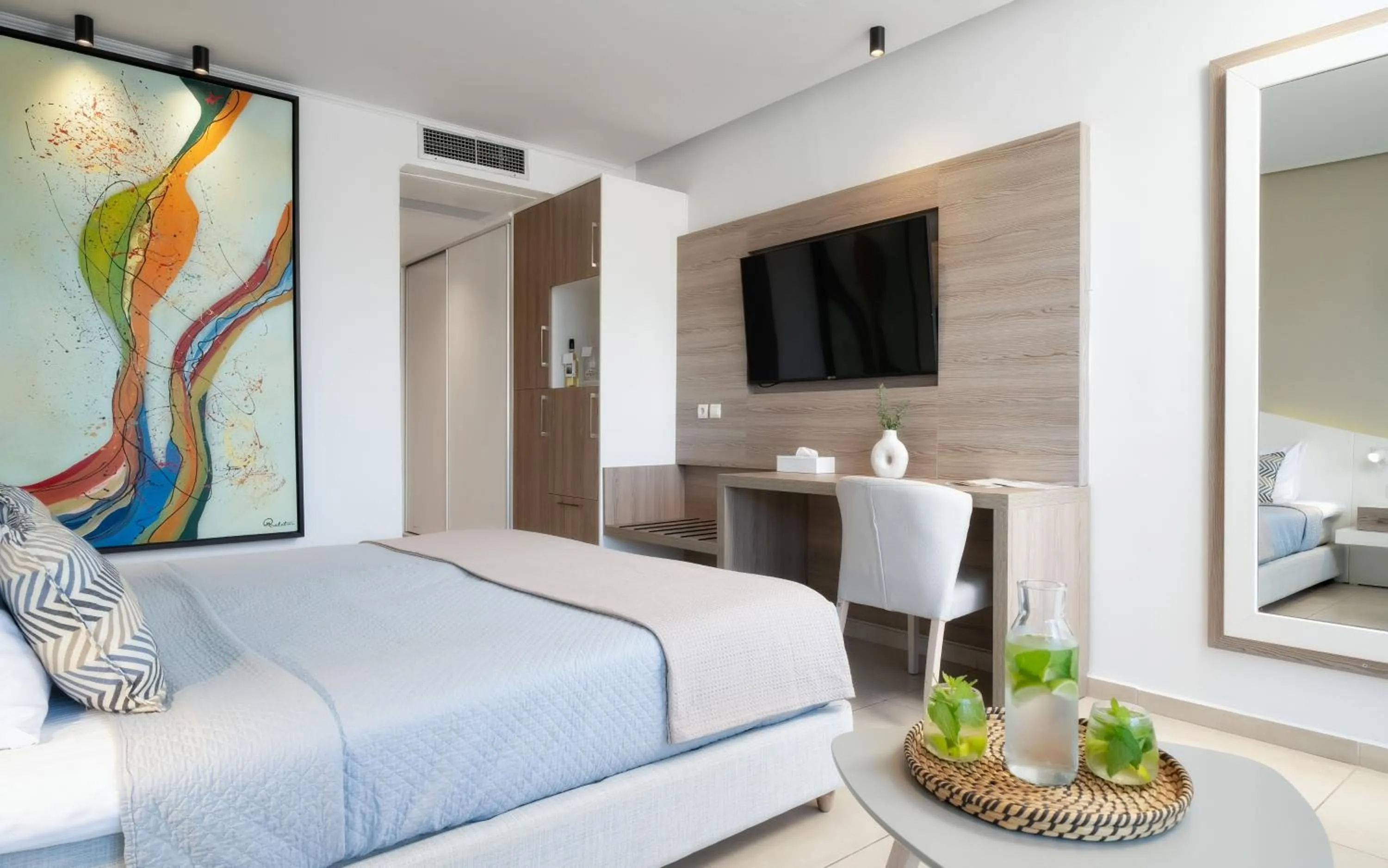 TV and multimedia, Bed in Kassandra Bay Resort, Suites & Spa