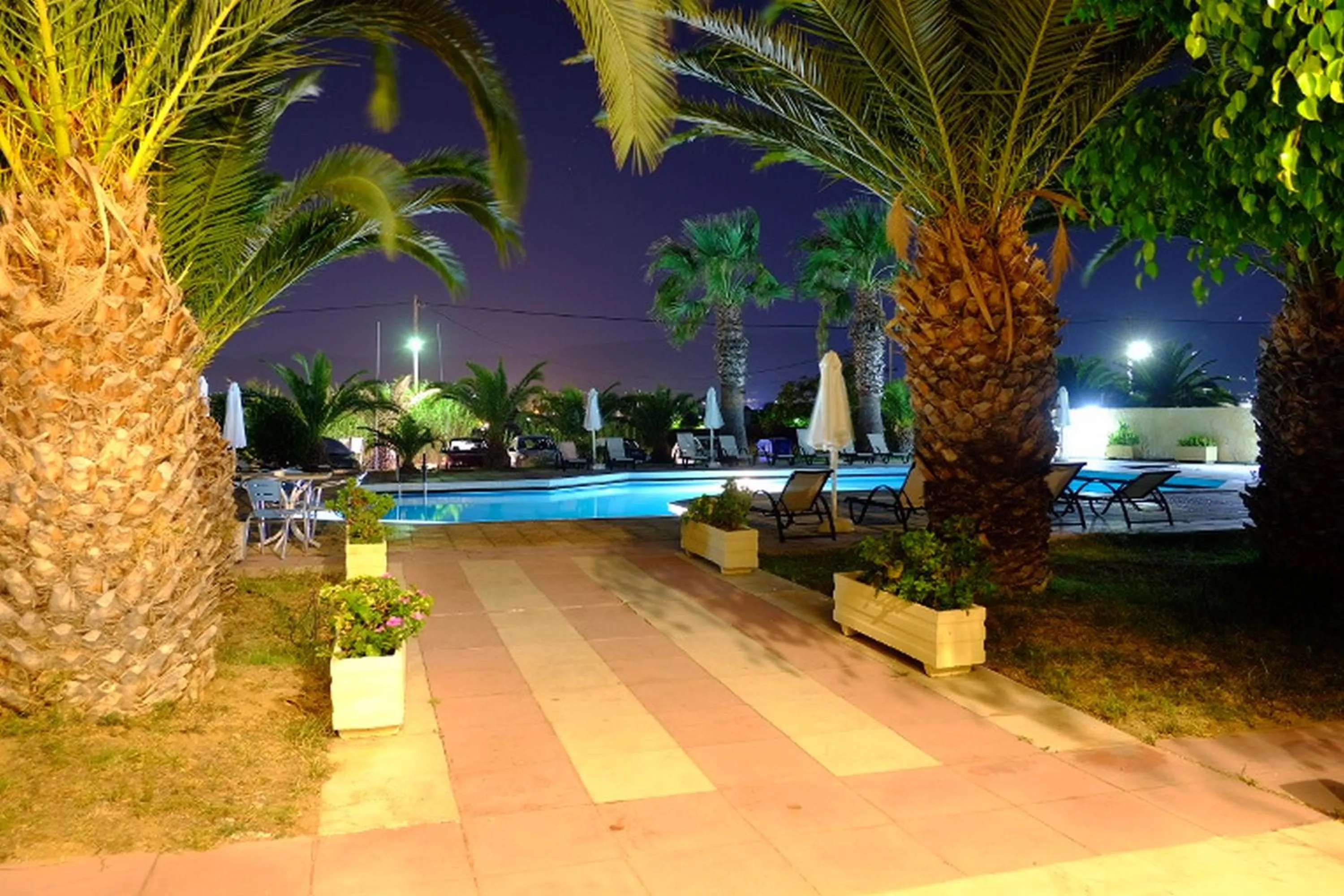 Pool view in Leonidas Hotel & Studios