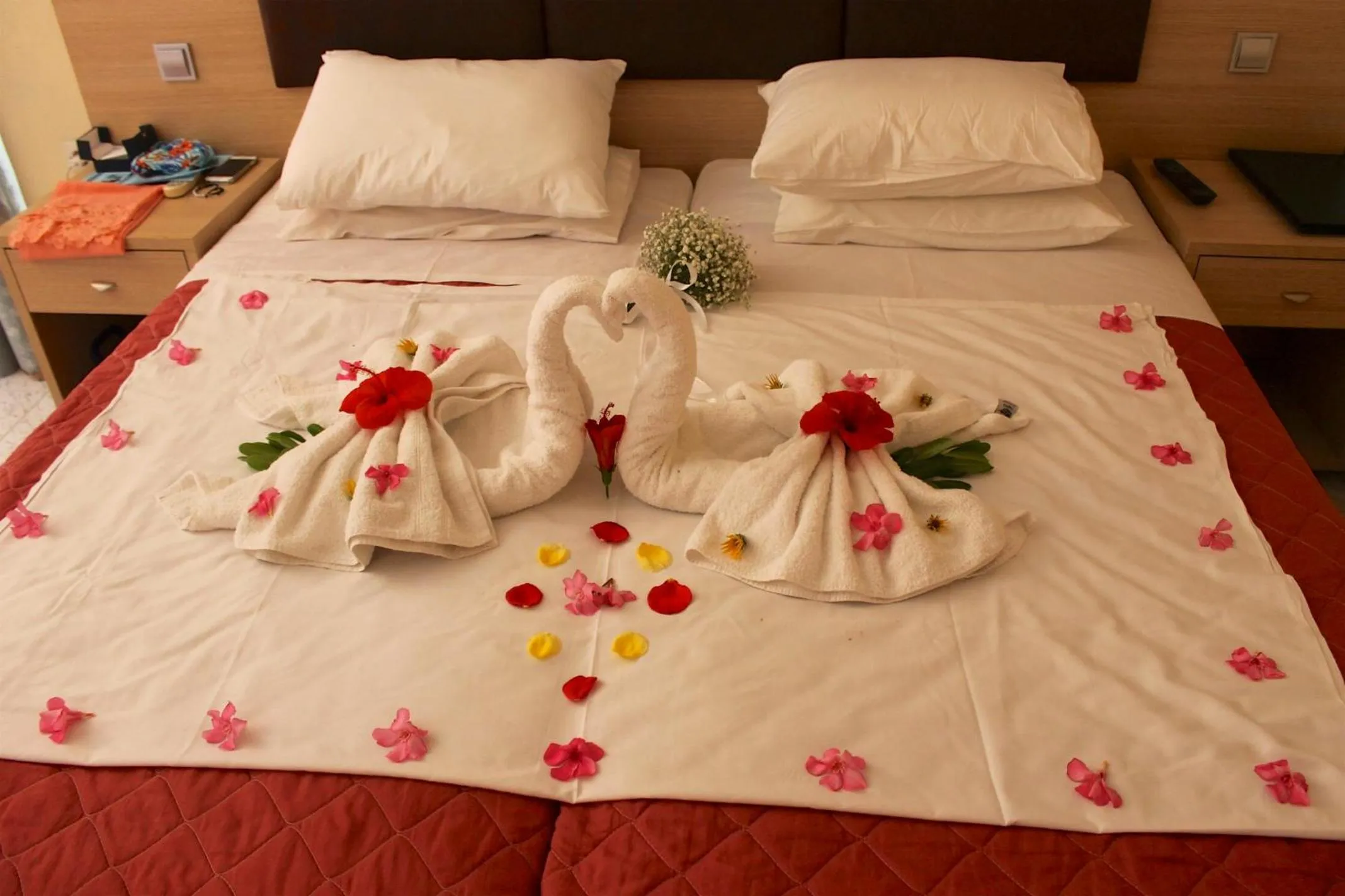 Bed in Leonidas Hotel & Studios