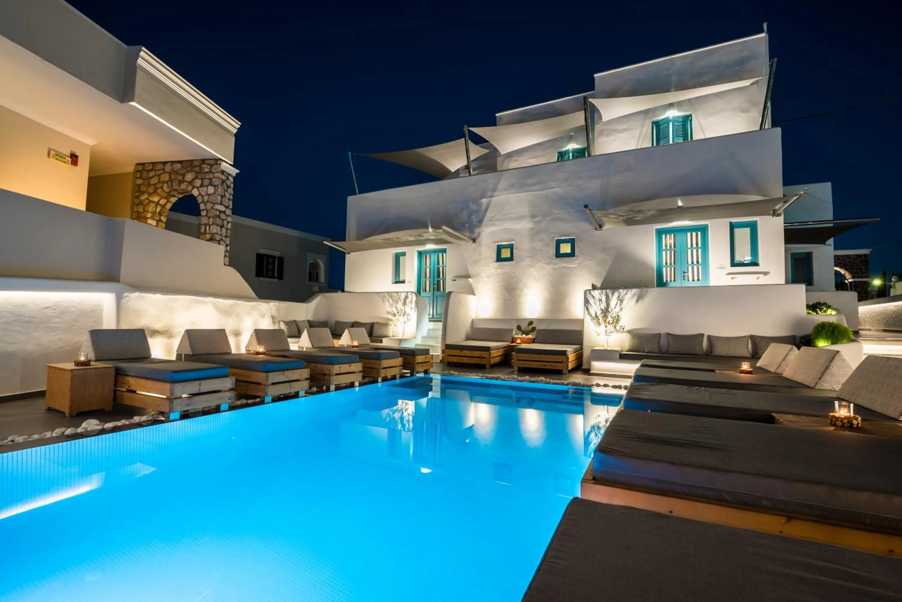 Pool view in Evgenia Villas & Suites by Calm Collection