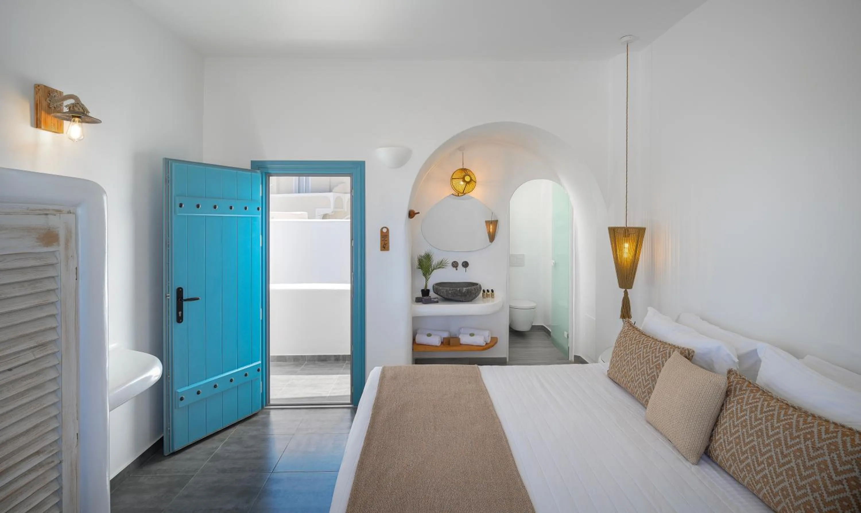 Bedroom, Bed in Evgenia Villas & Suites by Calm Collection