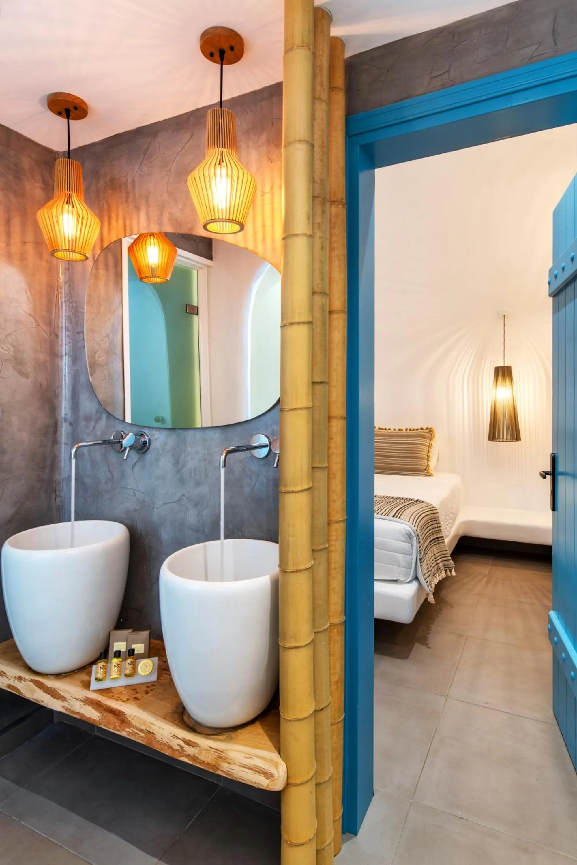 Shower, Bed in Evgenia Villas & Suites by Calm Collection