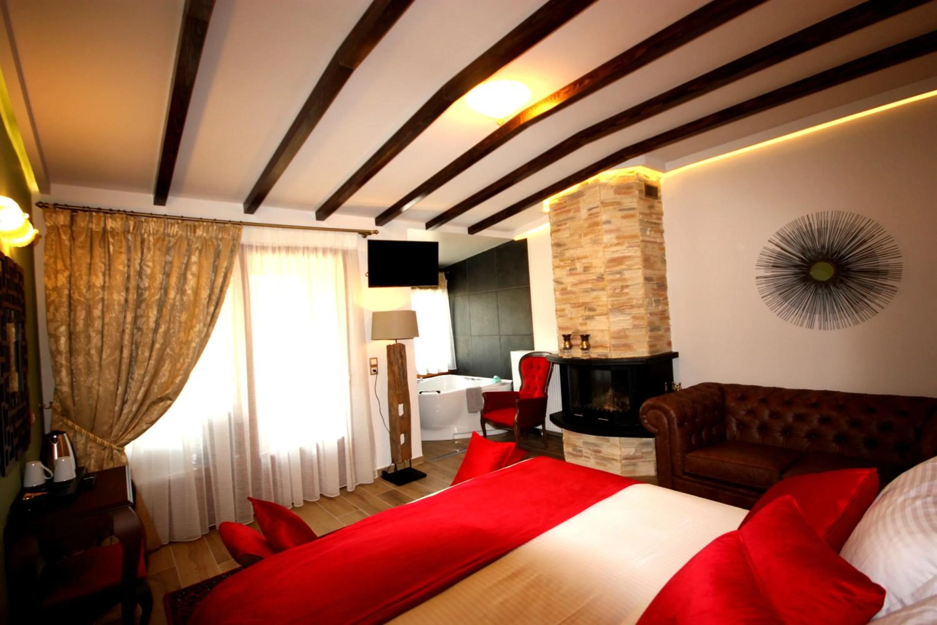 Photo of the whole room, Bed in Archontiko Metsovou Luxury Boutique Spa Hotel