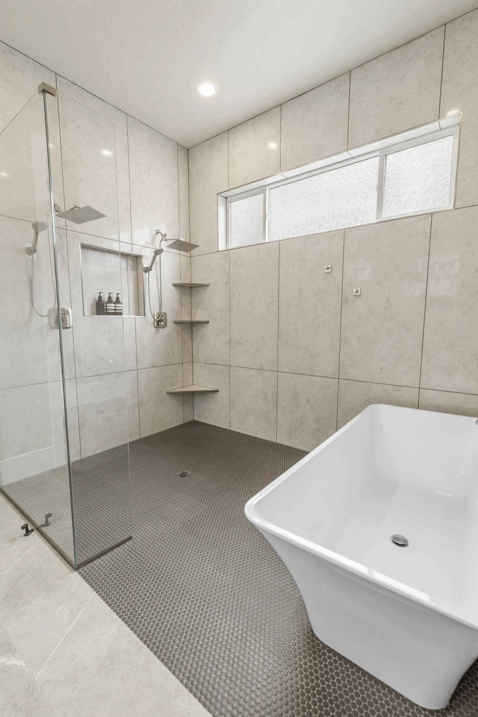 Shower in Modern Desert Oasis Lux Home w Pool and Spa