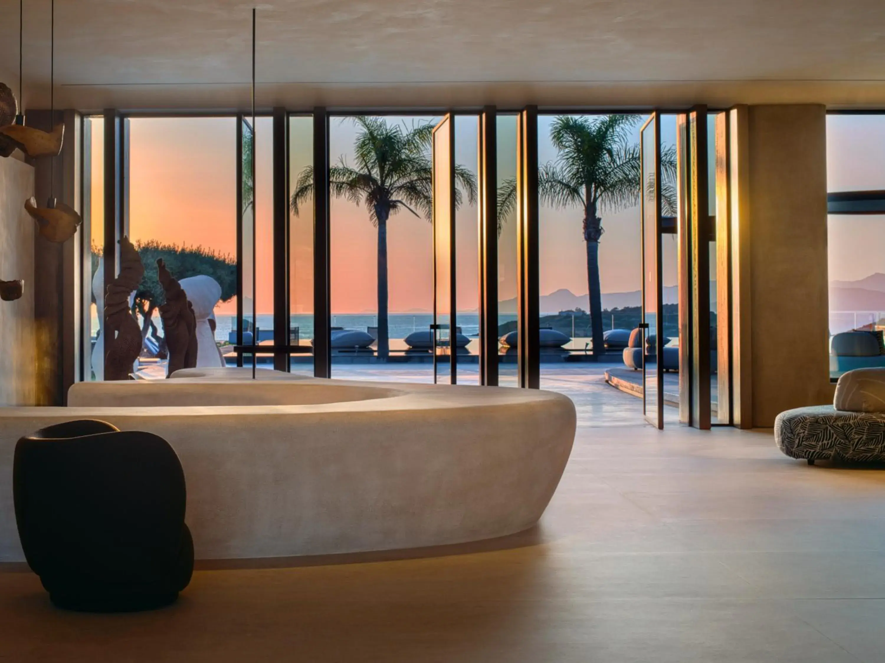 Lobby or reception, Bed in Minos Palace Resort - Adults Only Lobby or reception, Bed in Minos Palace Resort - Adults Only