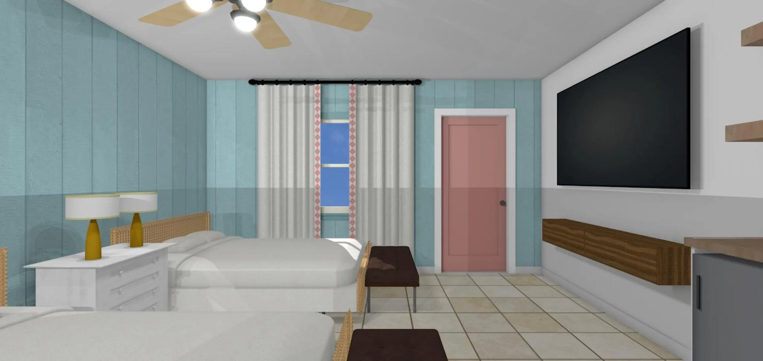 Bed in Oasis Palms Resort