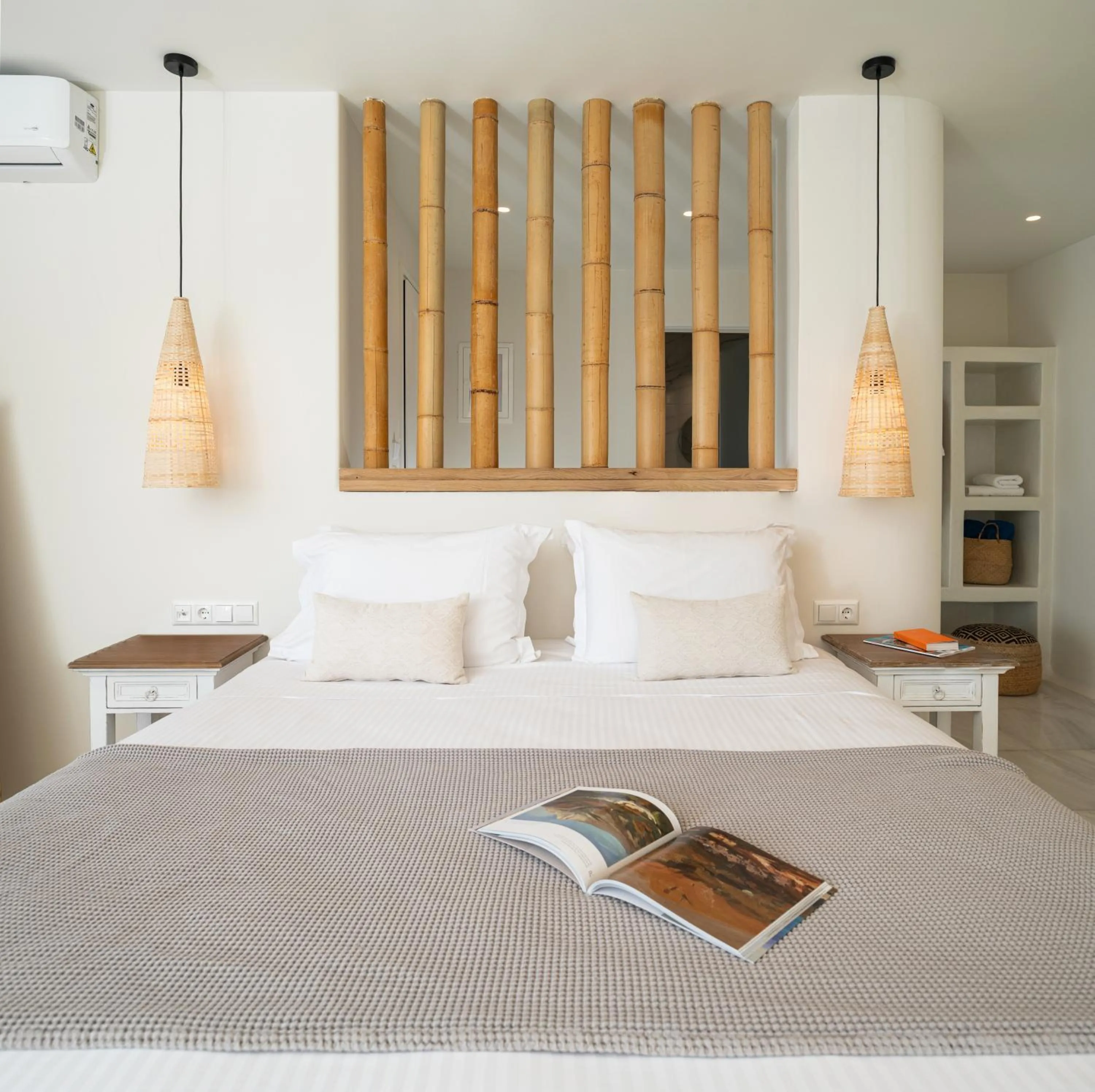 Bed in Finikas Hotel