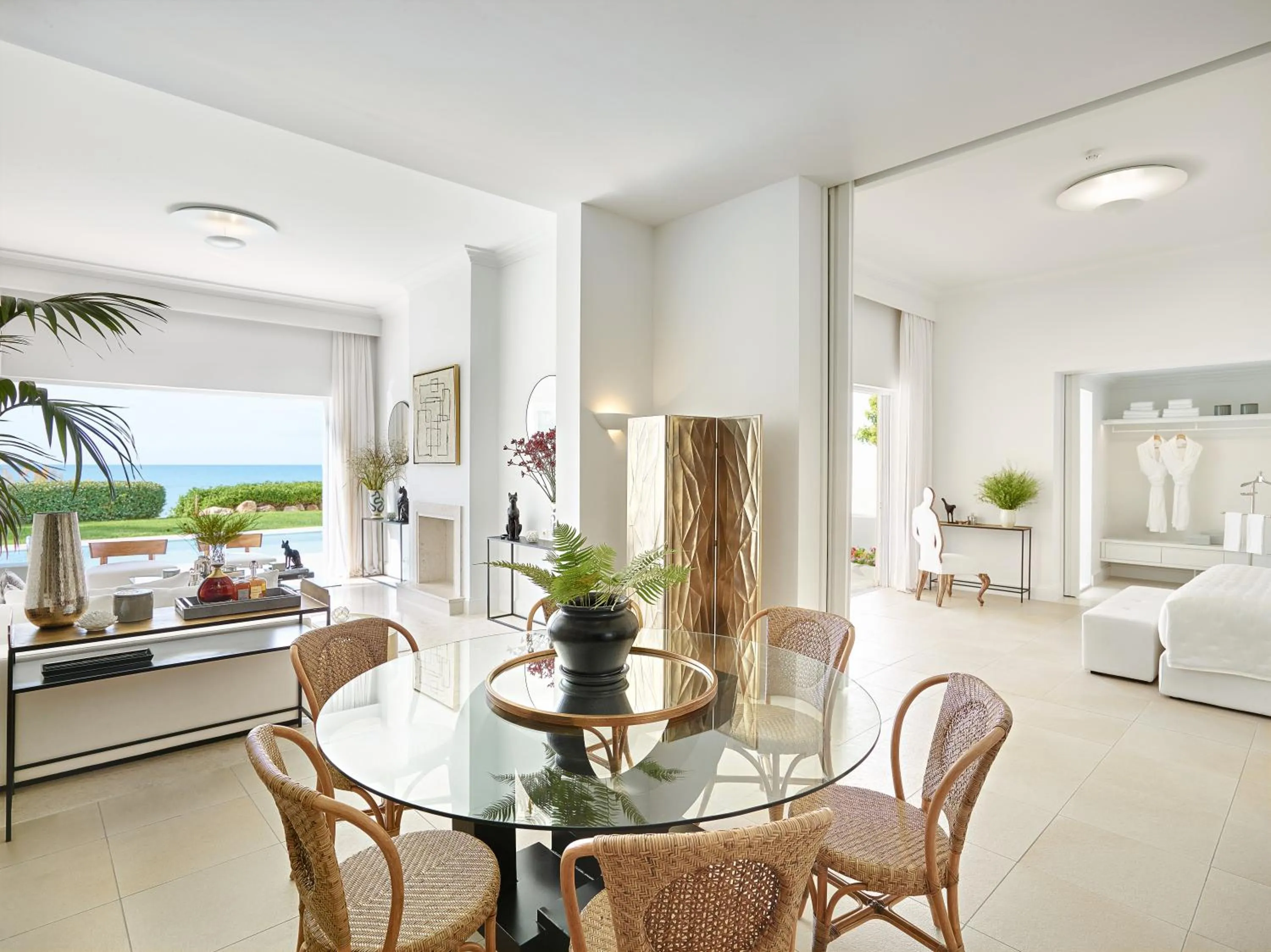 Living room in Mandola Rosa at Riviera Olympia, A Grecotel Resort to Live