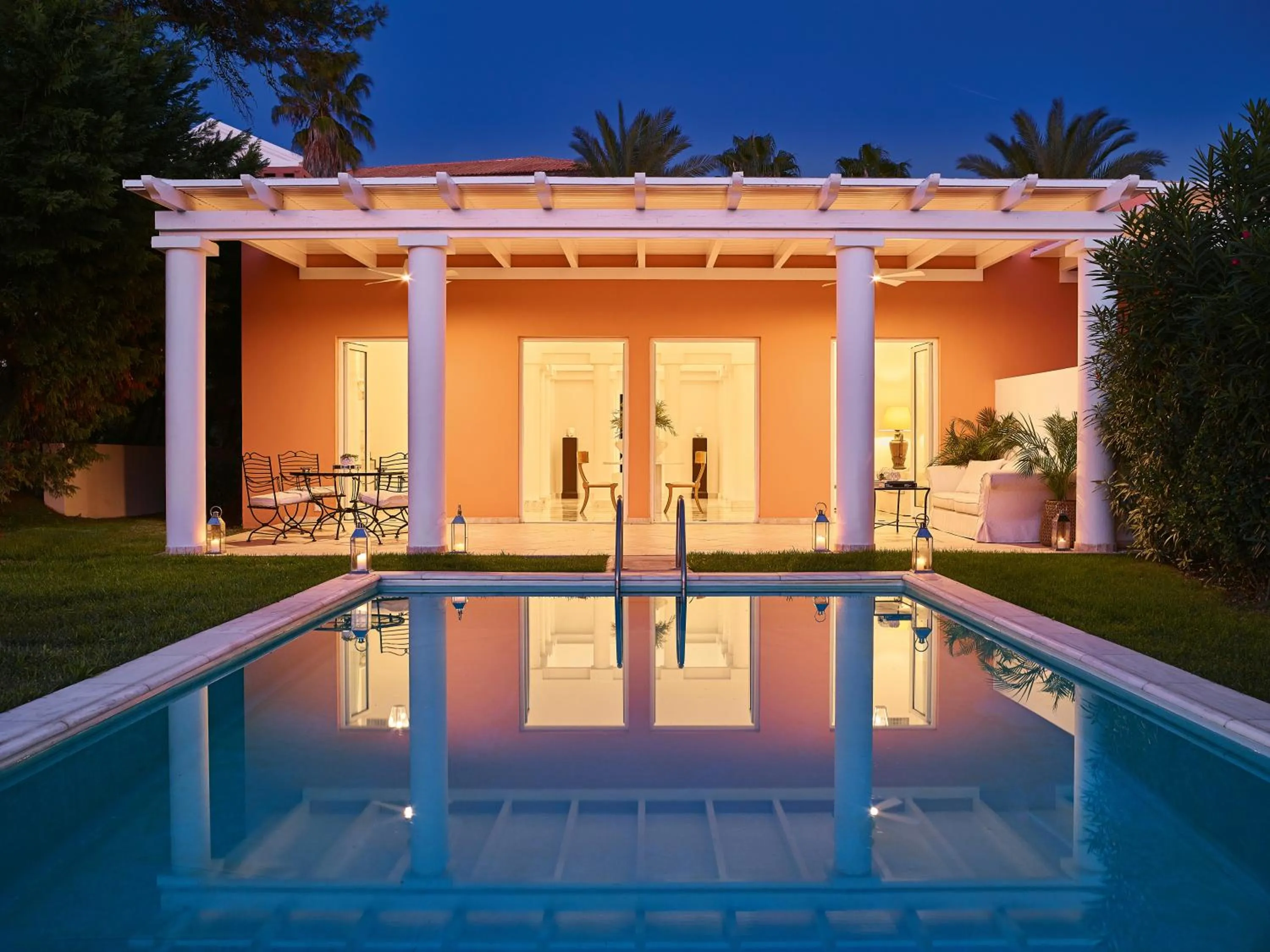 Patio in Mandola Rosa at Riviera Olympia, A Grecotel Resort to Live