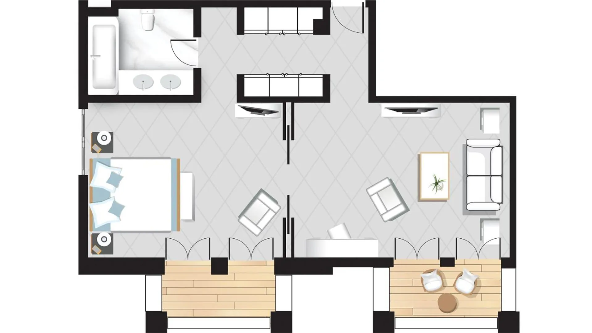 Floor plan in Mandola Rosa at Riviera Olympia, A Grecotel Resort to Live
