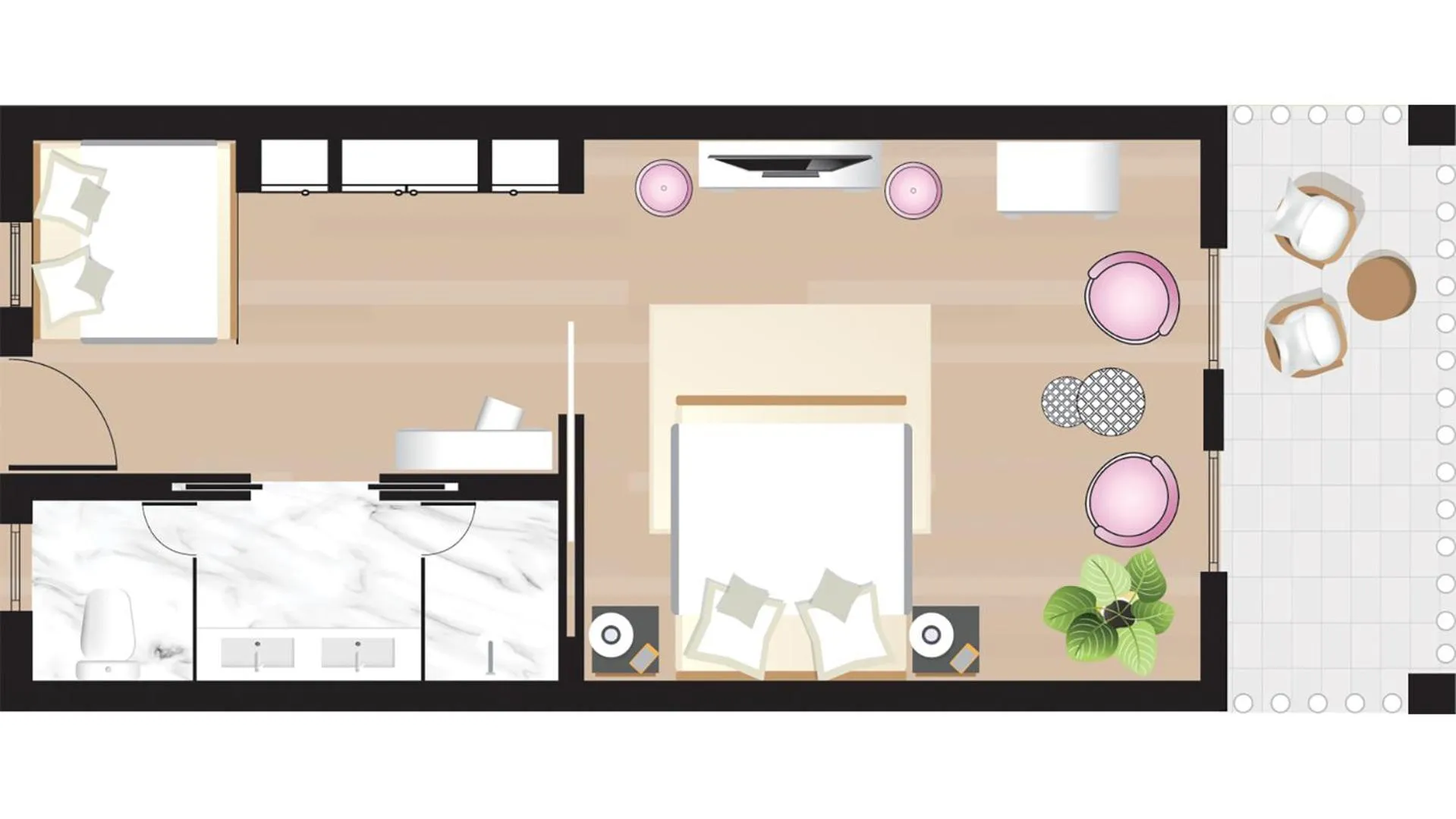 Floor plan in Mandola Rosa at Riviera Olympia, A Grecotel Resort to Live