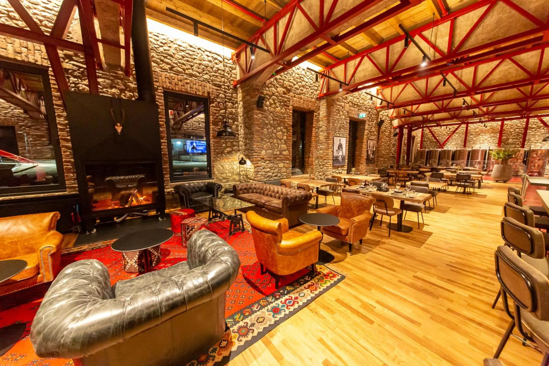 Communal lounge/ TV room in Melesin Distillery