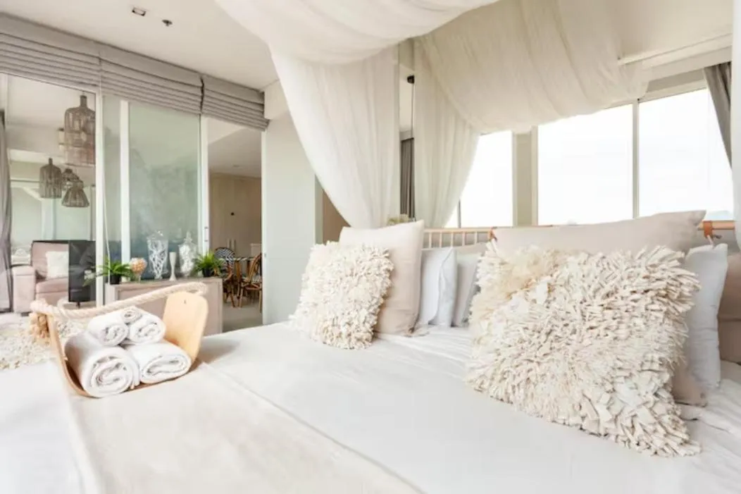 Bedroom, Bed in Family Suite Sea view 2Bedroom at Veranda Residence Pattaya