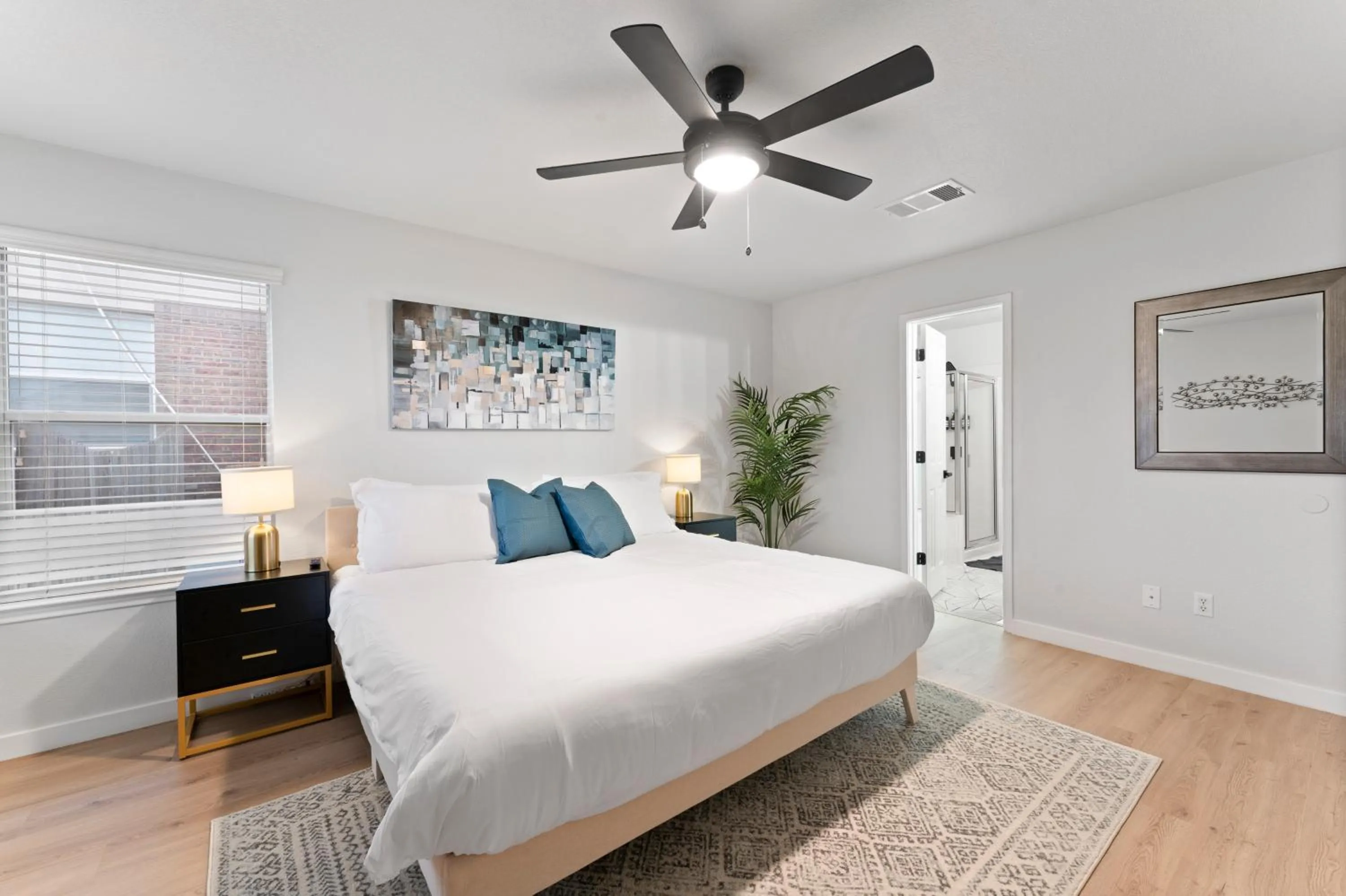 Bed in Modern & Homey 3BR Home, Remote Work Friendly, King Beds, Fast WiFi