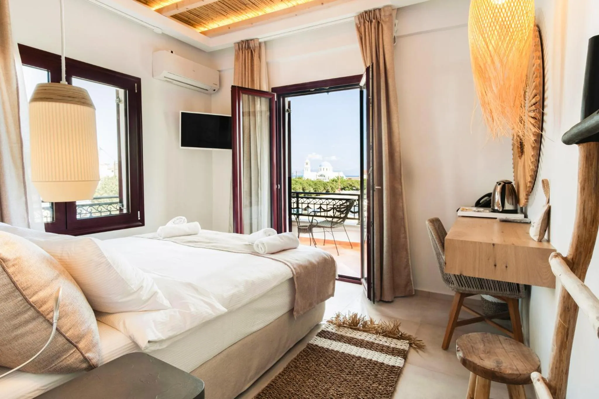 Bed in Aktaion Beach Boutique Hotel & Spa