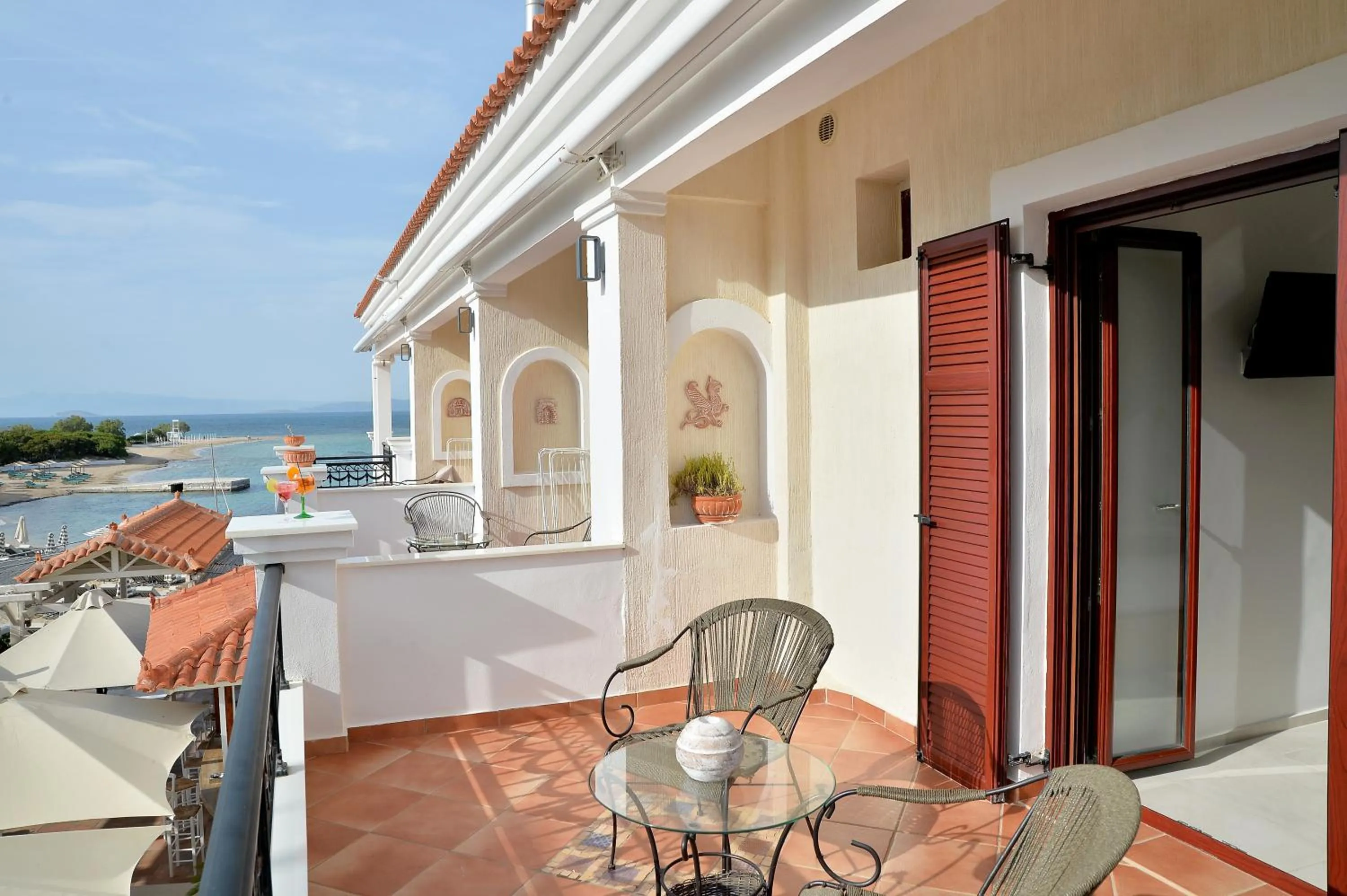Balcony/Terrace in Aktaion Beach Boutique Hotel & Spa