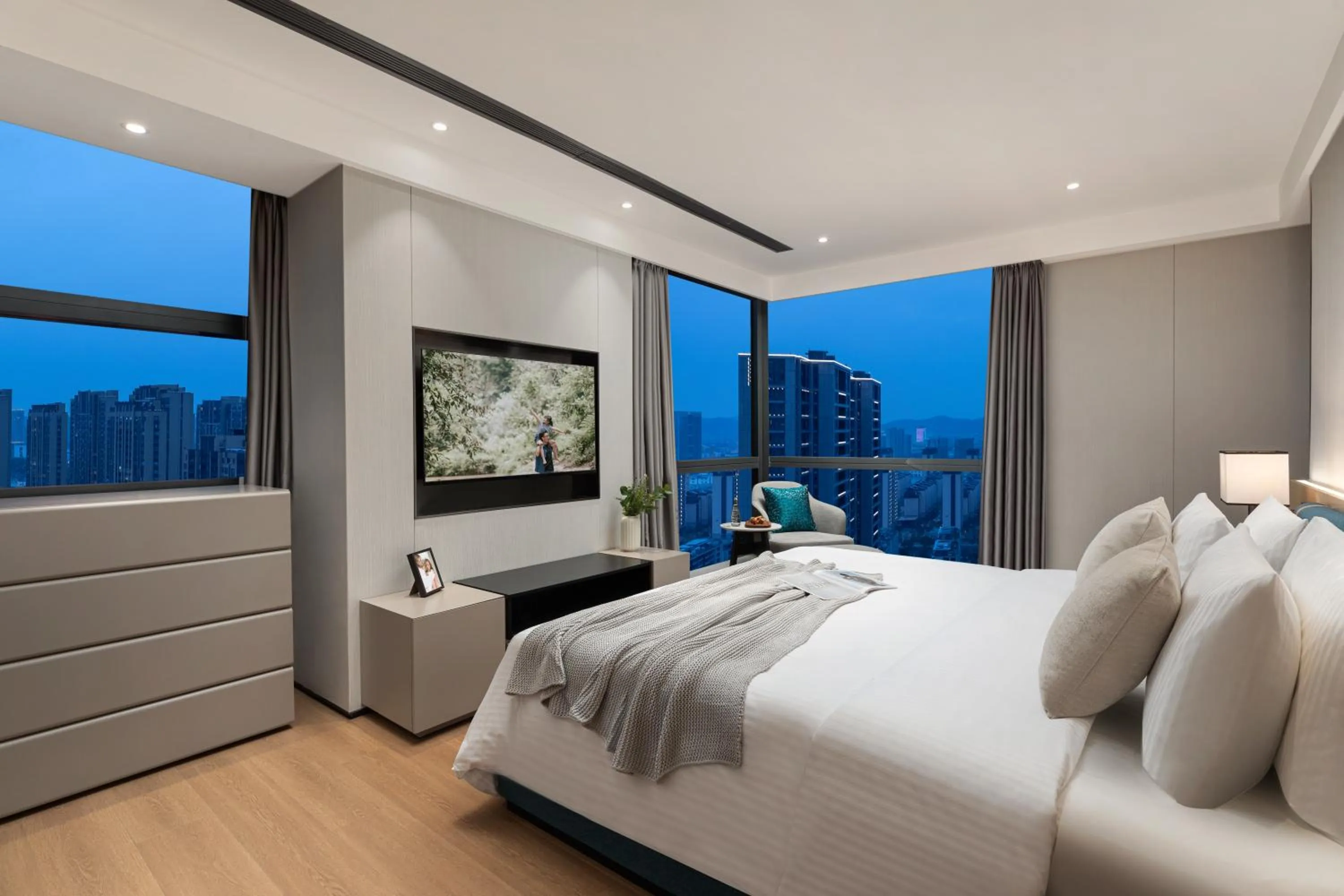 Bedroom, Bed in Somerset Taihu New City CBD Wuxi