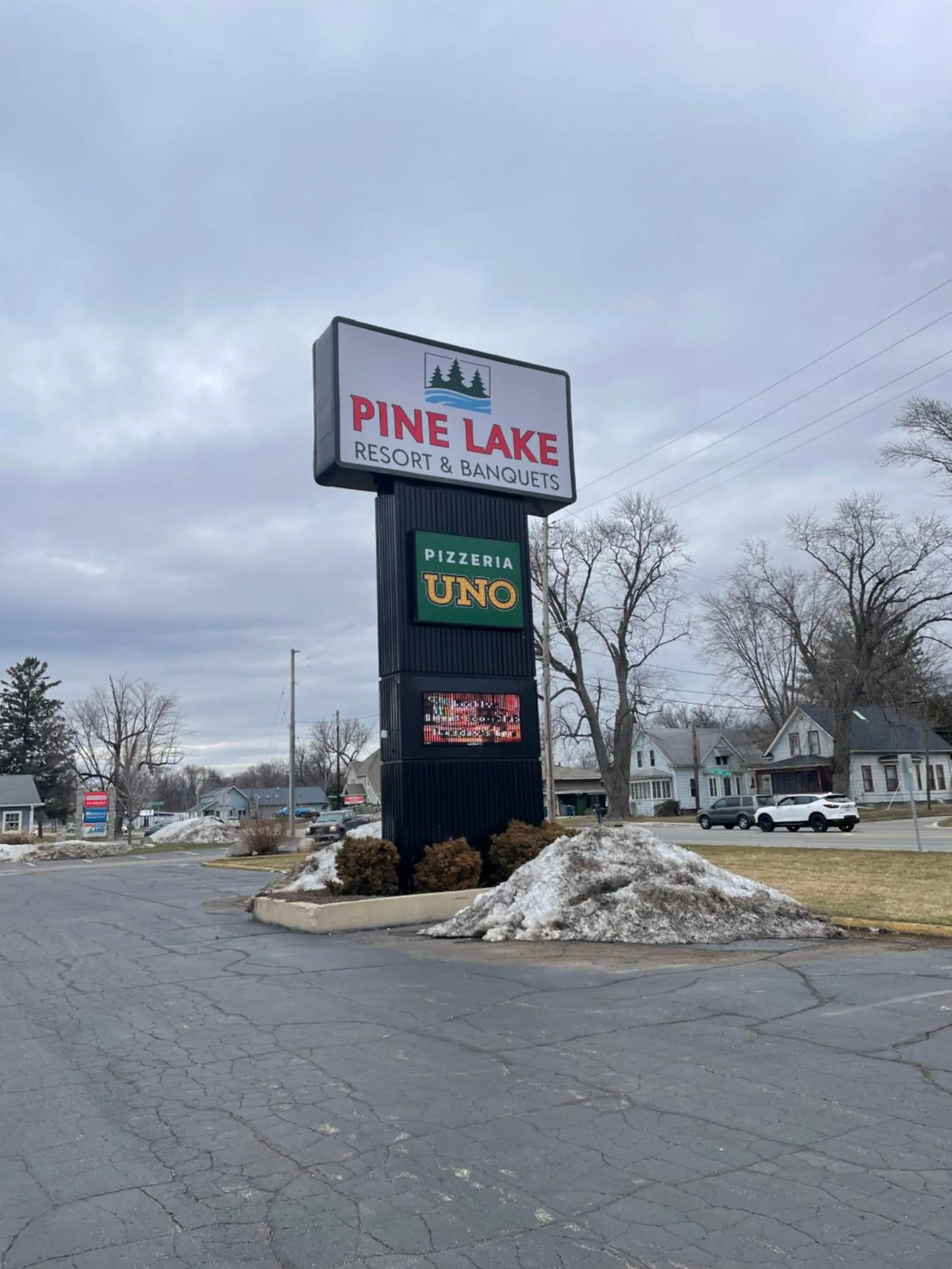 Property logo or sign in Pine Lake Resort and Banquets