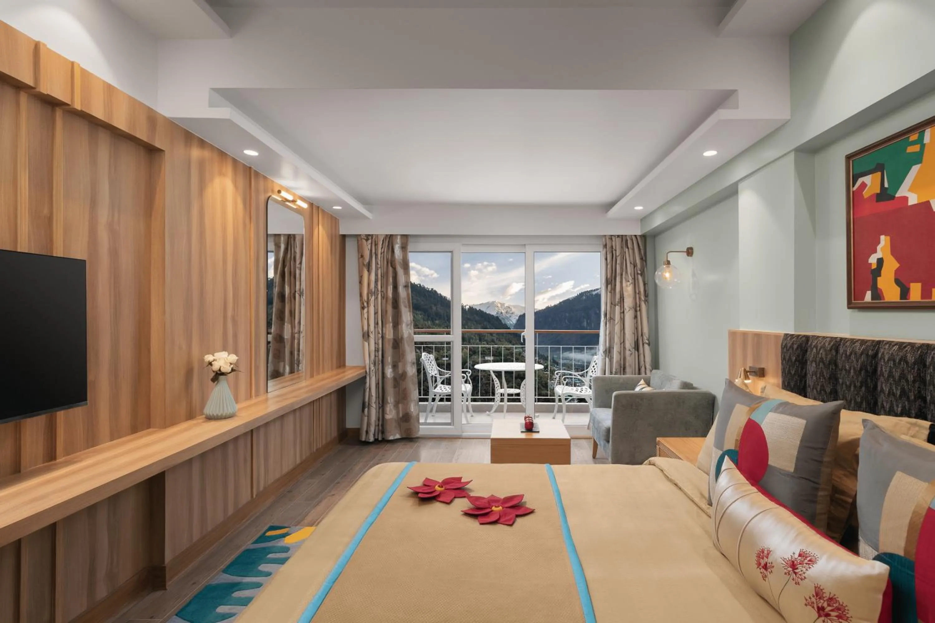 Bedroom in Bookmark Resorts, Manali