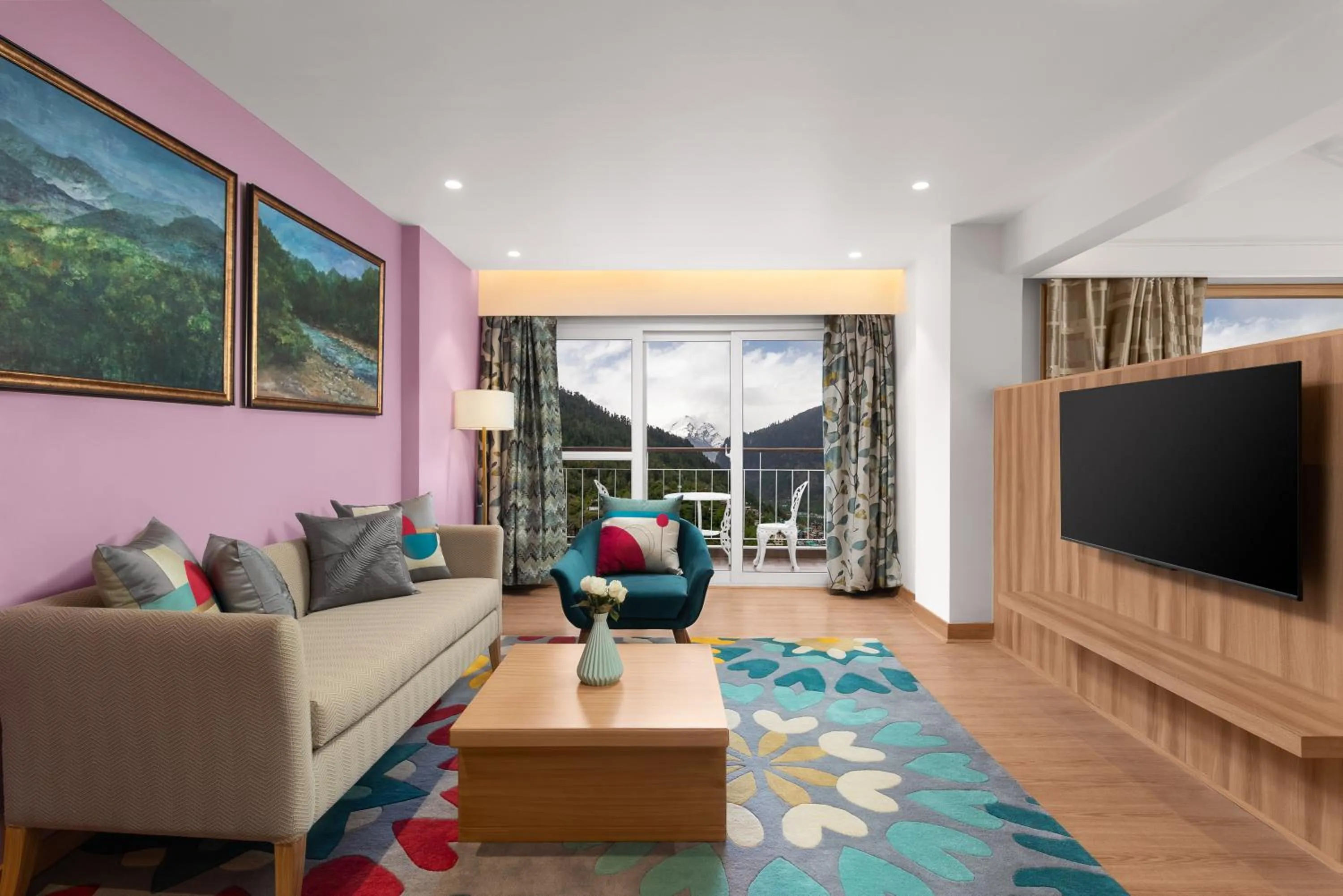 Seating area in Bookmark Resorts, Manali