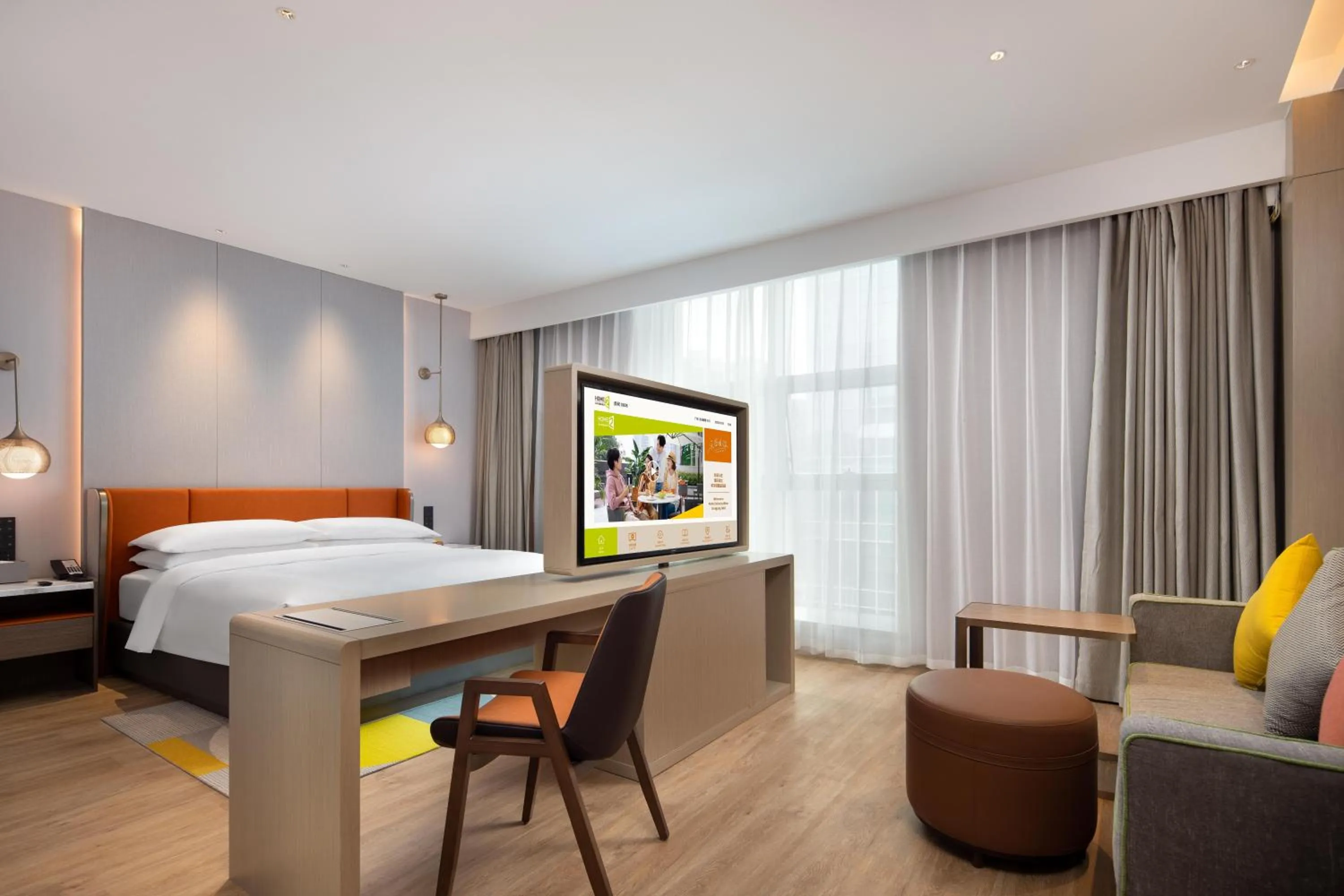 Bed in Home2 Suites by Hilton Chongqing Yubei