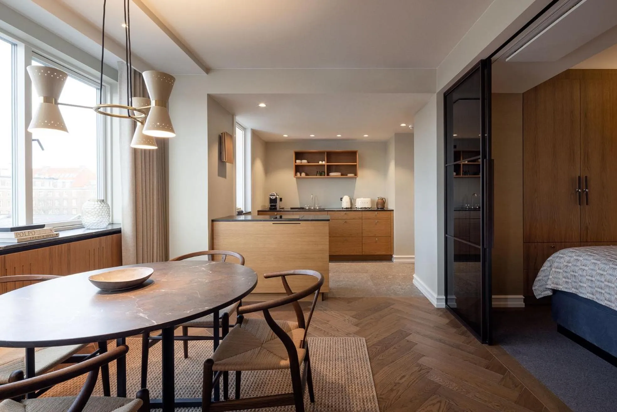 Kitchen or kitchenette in Hypernym Hotel & Suites