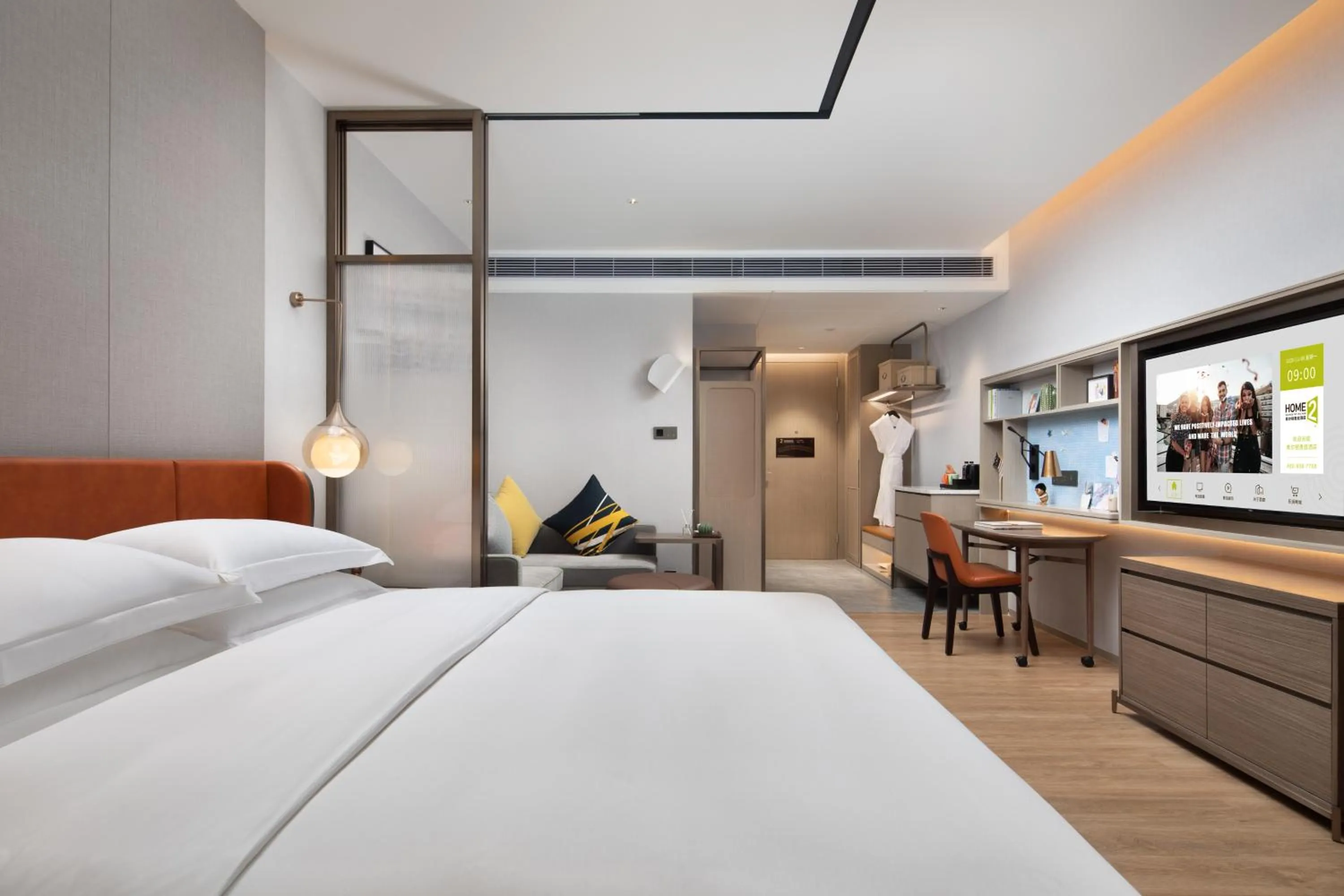 Bedroom, Bed in Home2 Suites By Hilton Wuhan Xudong