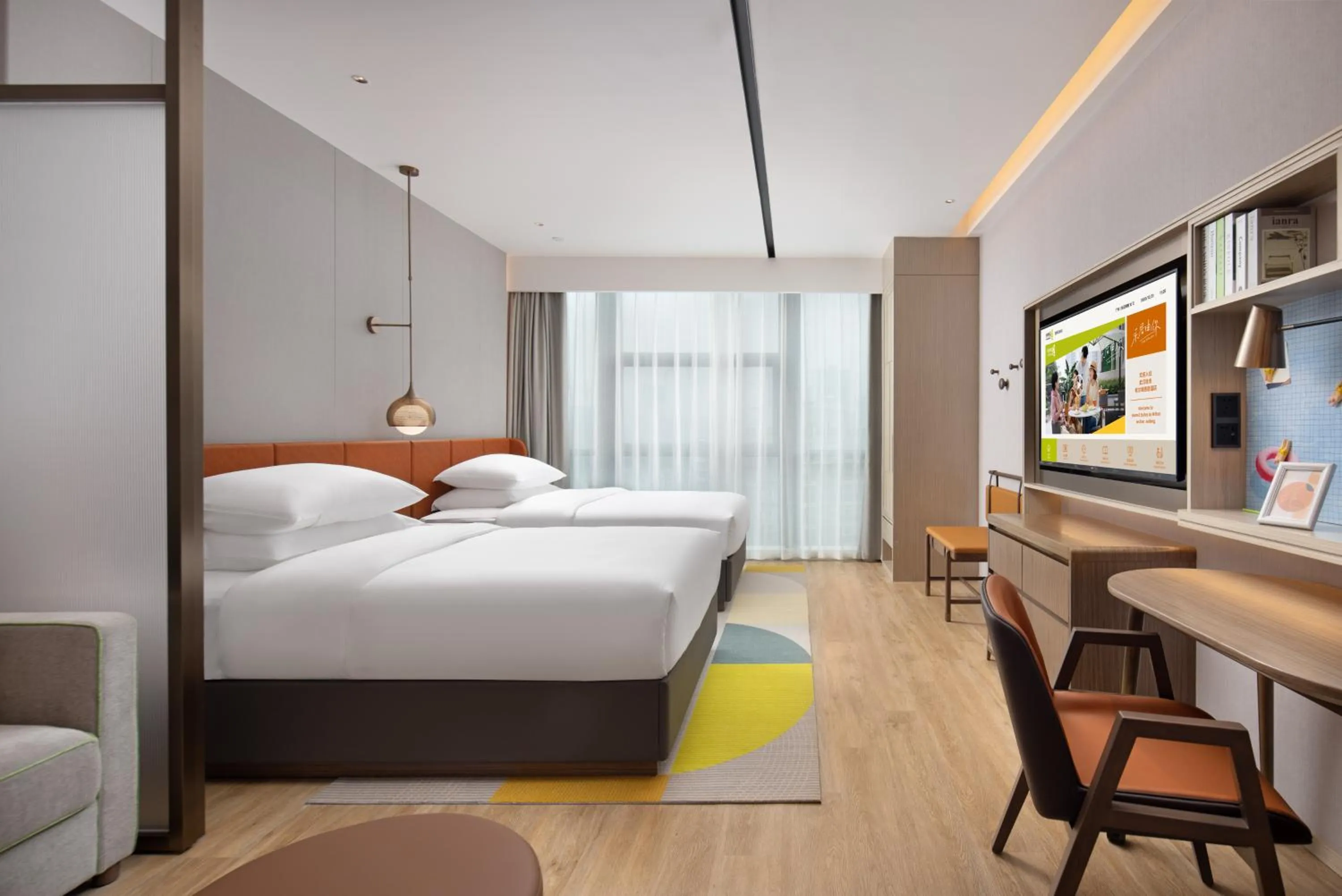Bedroom, Bed in Home2 Suites By Hilton Wuhan Xudong
