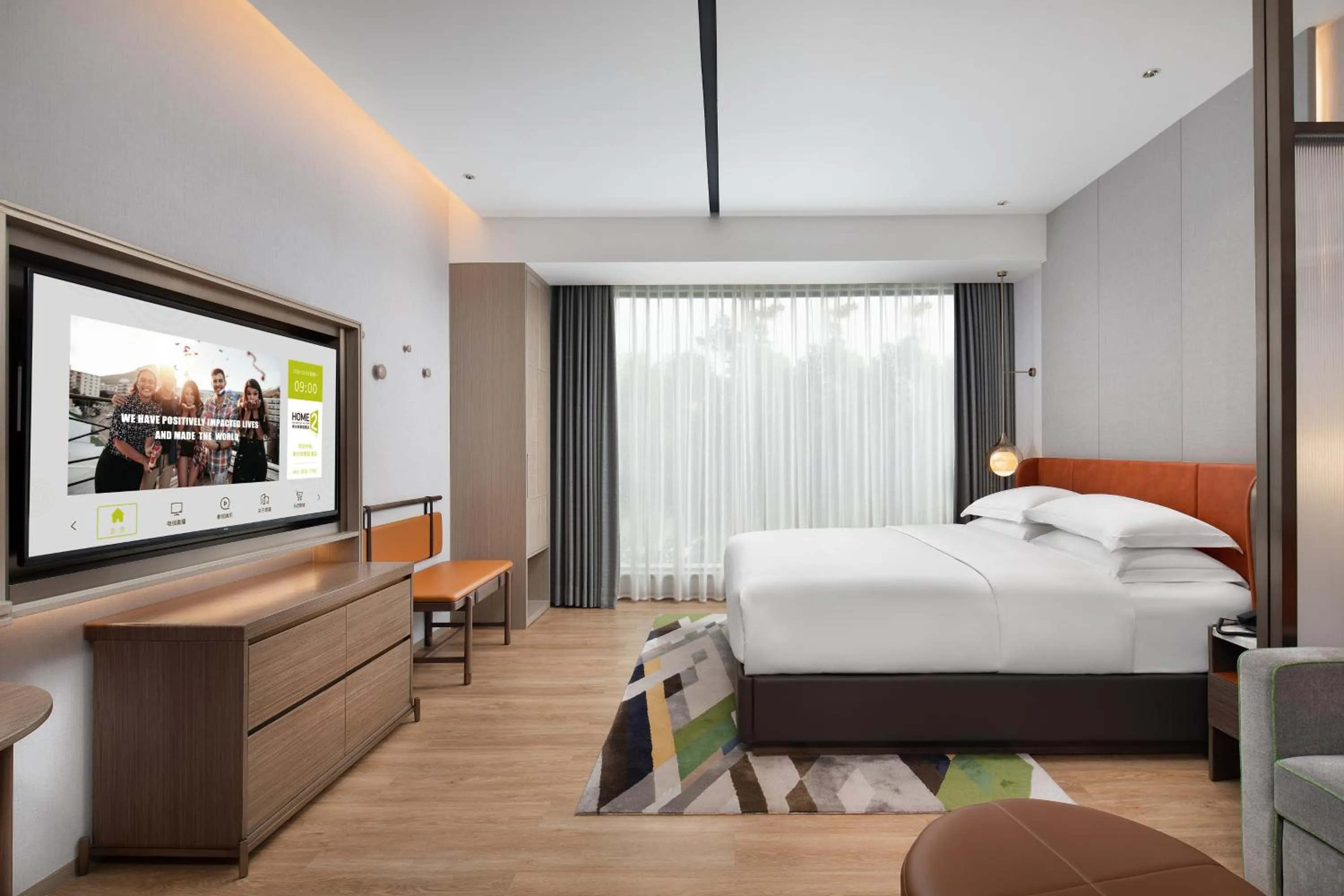 Photo of the whole room, Bed in Home2 Suites By Hilton Wuhan Xudong