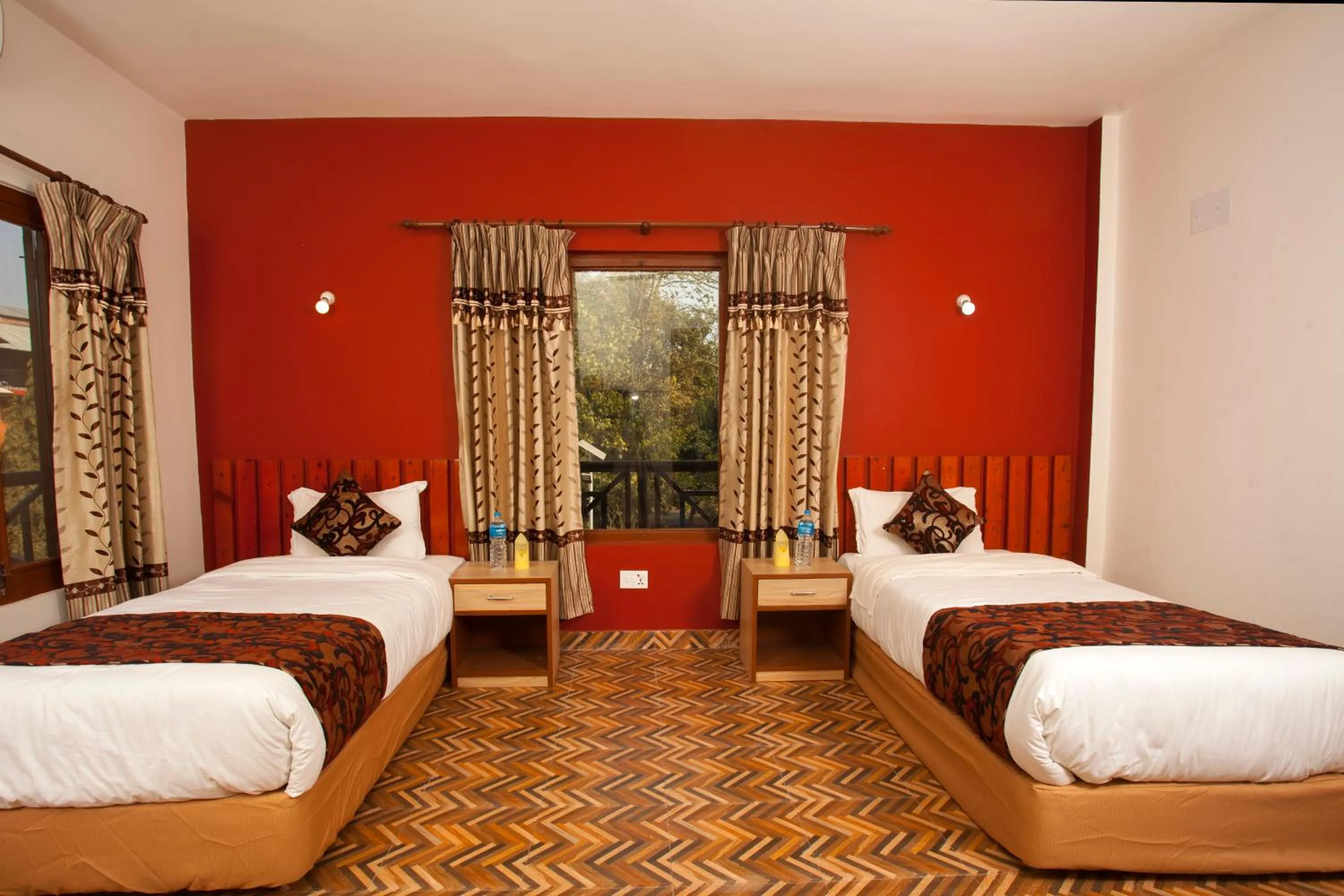 Bed in Sauraha Holiday Home Riverside by managed Hotel Surya Adventure