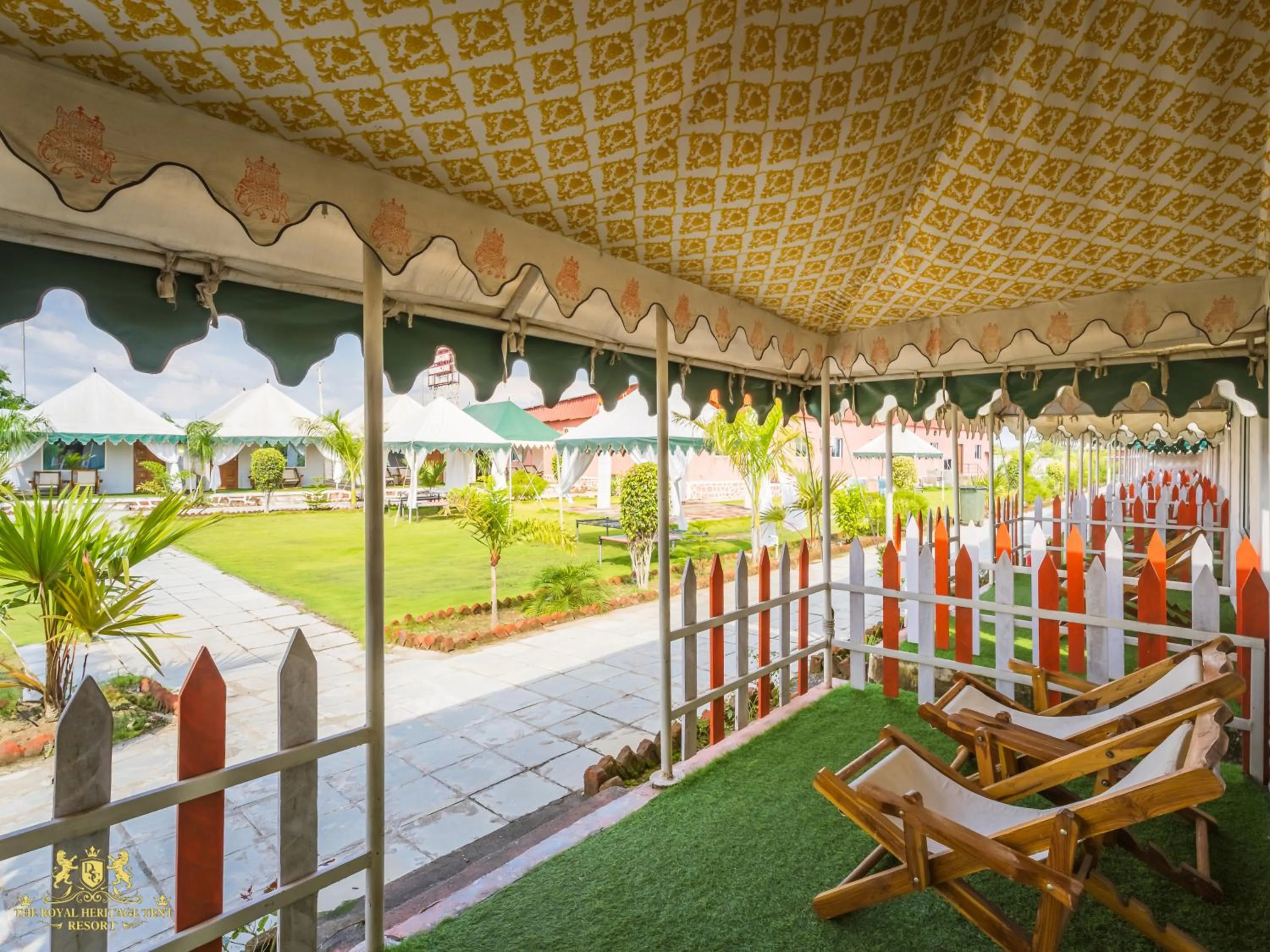 Balcony/Terrace in The Royal Heritage Tent Resort- Tent City Kevadia