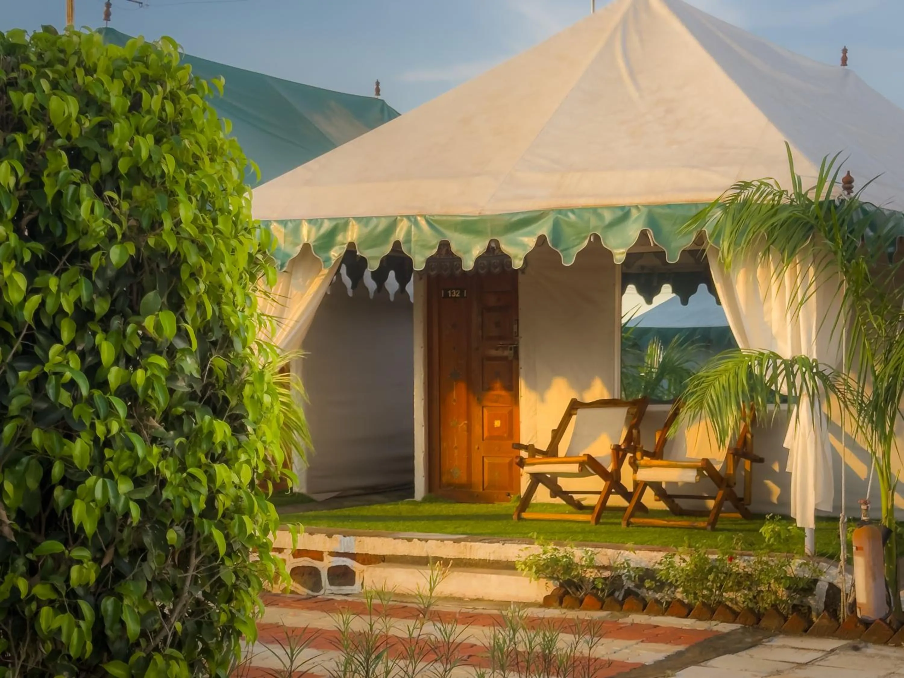 Balcony/Terrace in The Royal Heritage Tent Resort- Tent City Kevadia