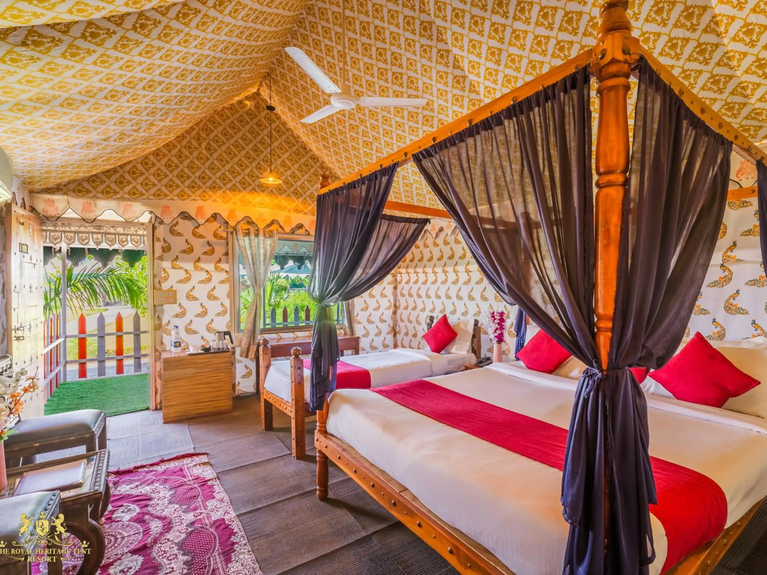 Bedroom, Bed in The Royal Heritage Tent Resort- Tent City Kevadia Bedroom, Bed in The Royal Heritage Tent Resort- Tent City Kevadia