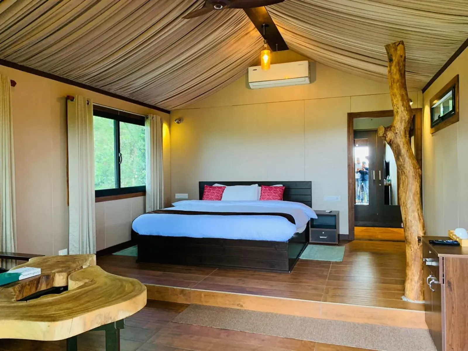 Bed in Niyatma Wayanad Pool Resort by VOYE HOMES - Inside Coffee Plantation Bed in Niyatma Wayanad Pool Resort by VOYE HOMES - Inside Coffee Plantation