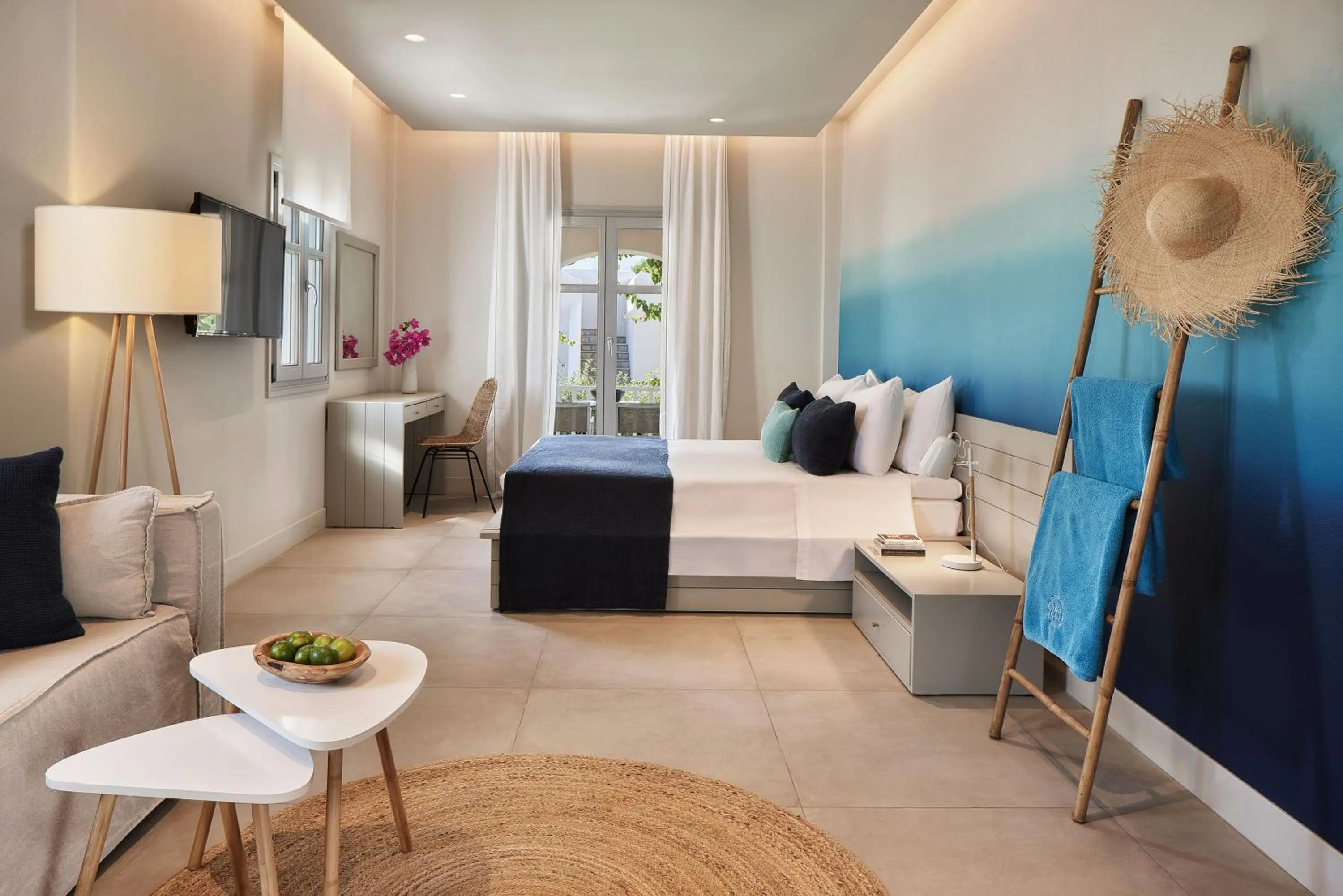 Bedroom, Bed in Poseidon of Paros Hotel & Spa