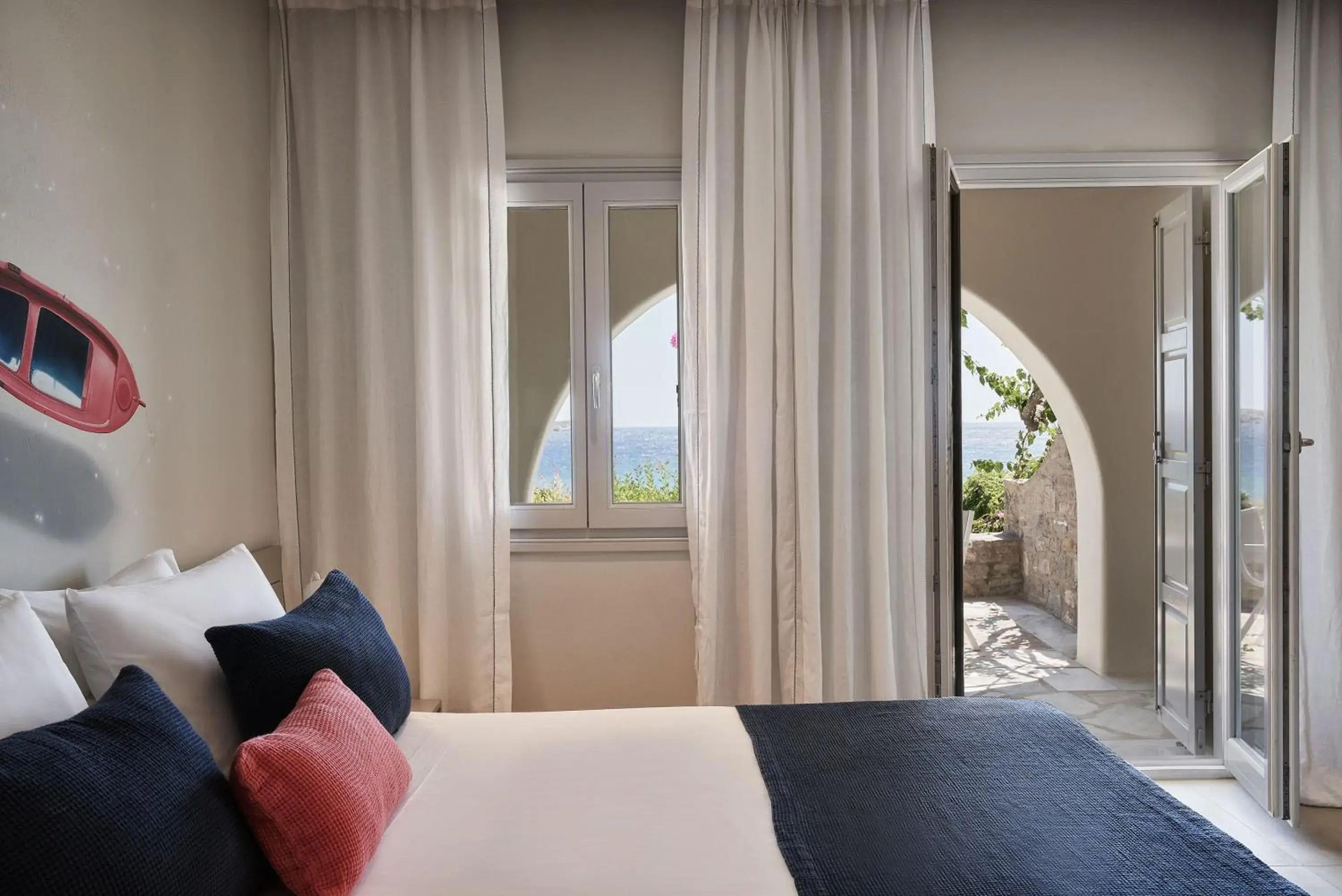 Bedroom, Bed in Poseidon of Paros Hotel & Spa Bedroom, Bed in Poseidon of Paros Hotel & Spa