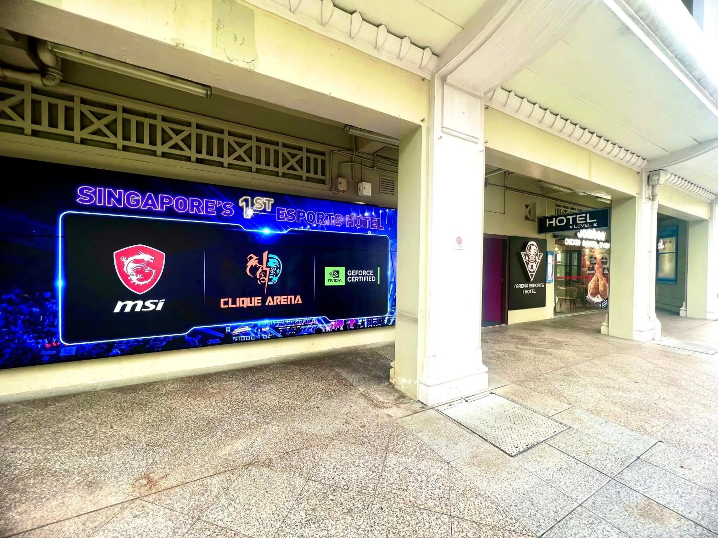 Facade/entrance in Arena eSports Hotel @ Bugis Village