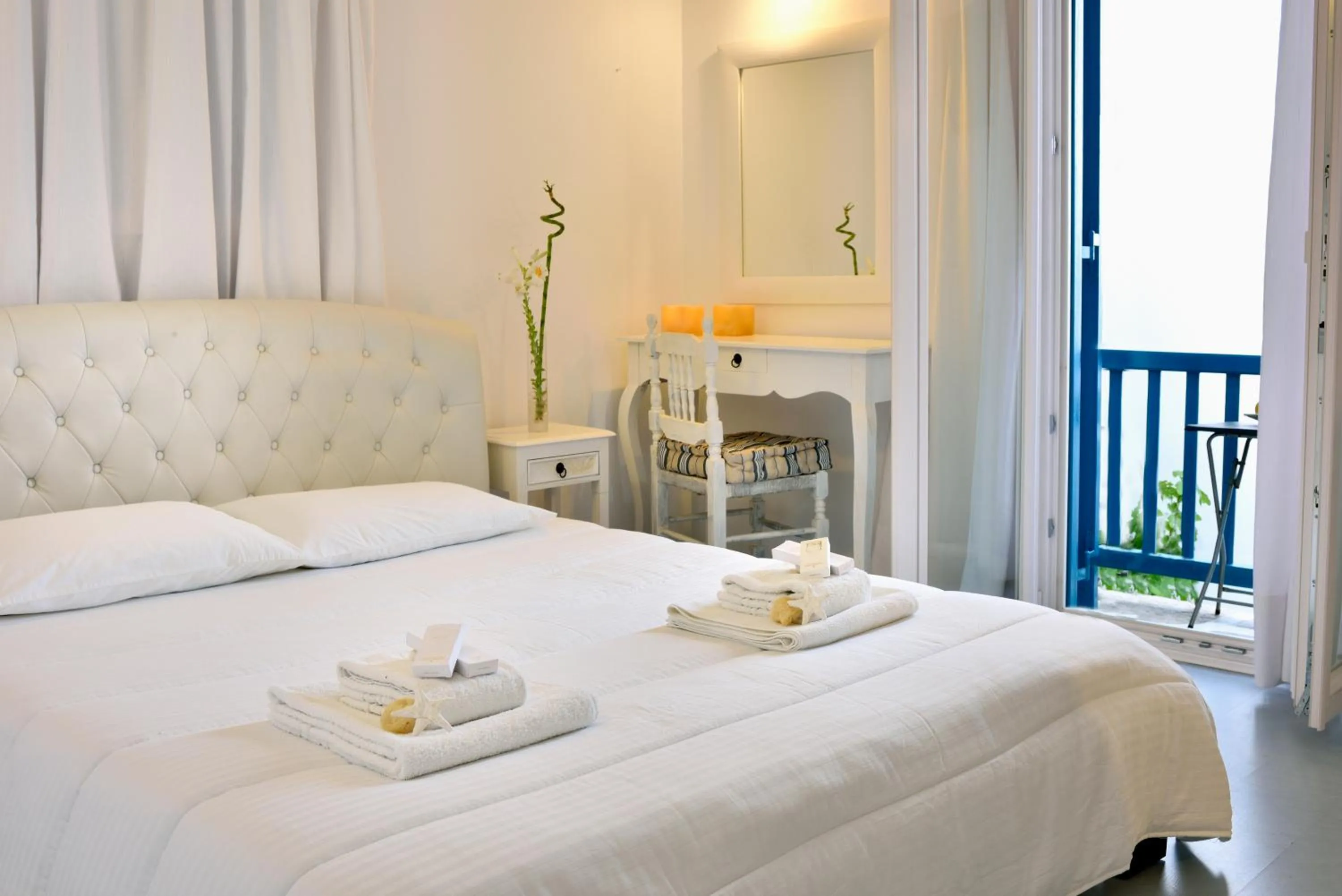 Bed in Hotel Nazos