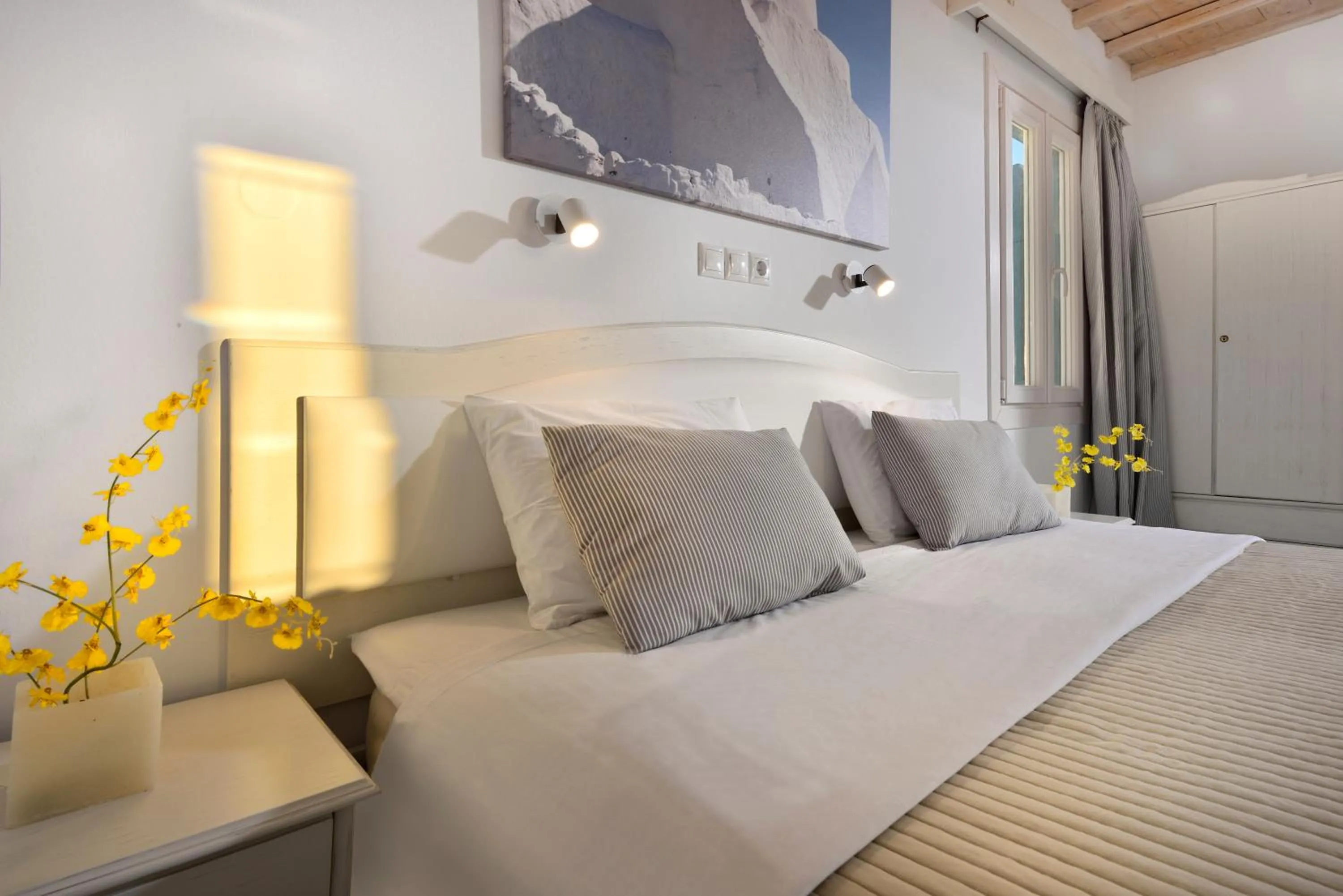 Bed in Hotel Nazos