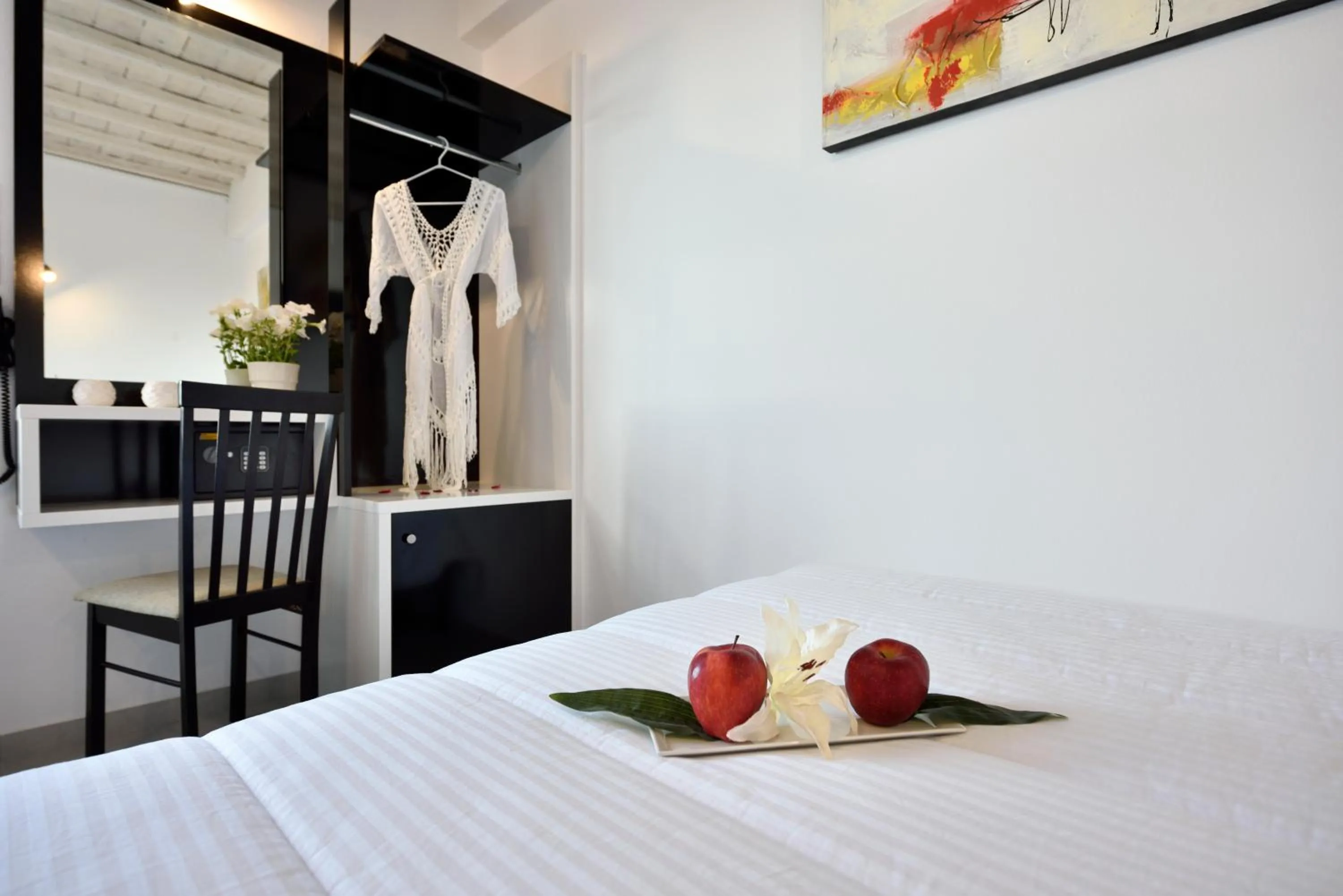 Bed in Hotel Nazos
