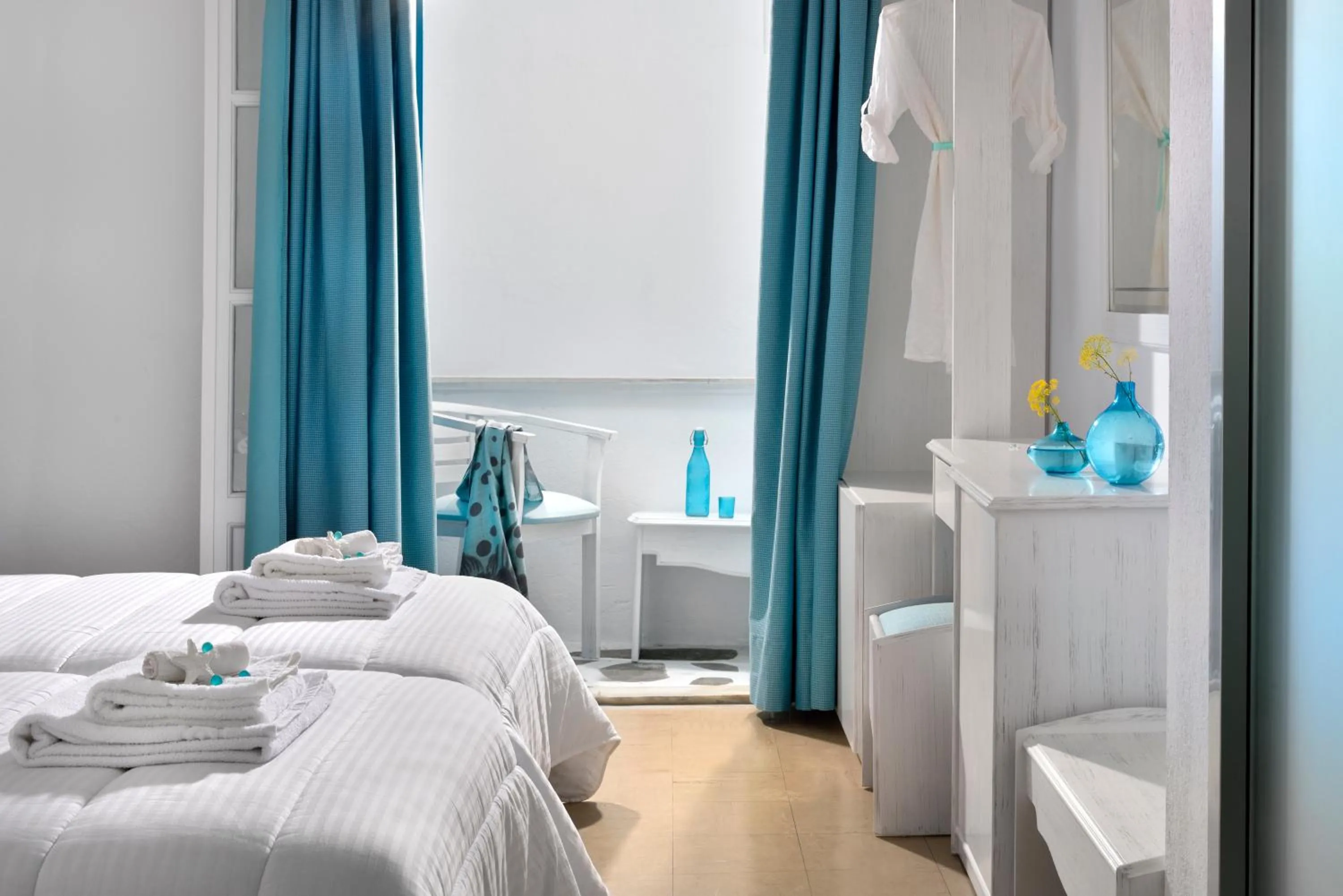 Bed in Hotel Nazos