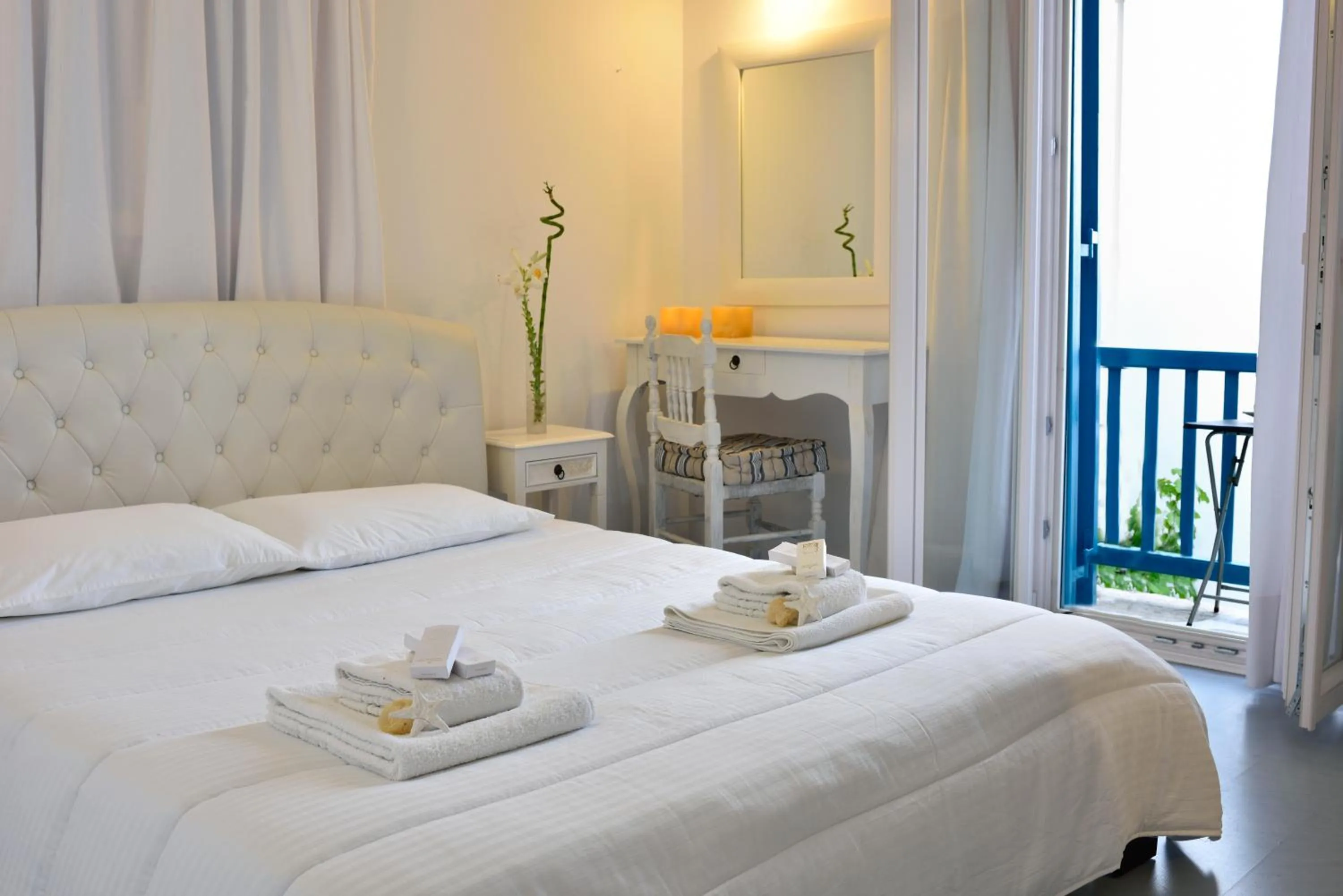 Bed in Hotel Nazos