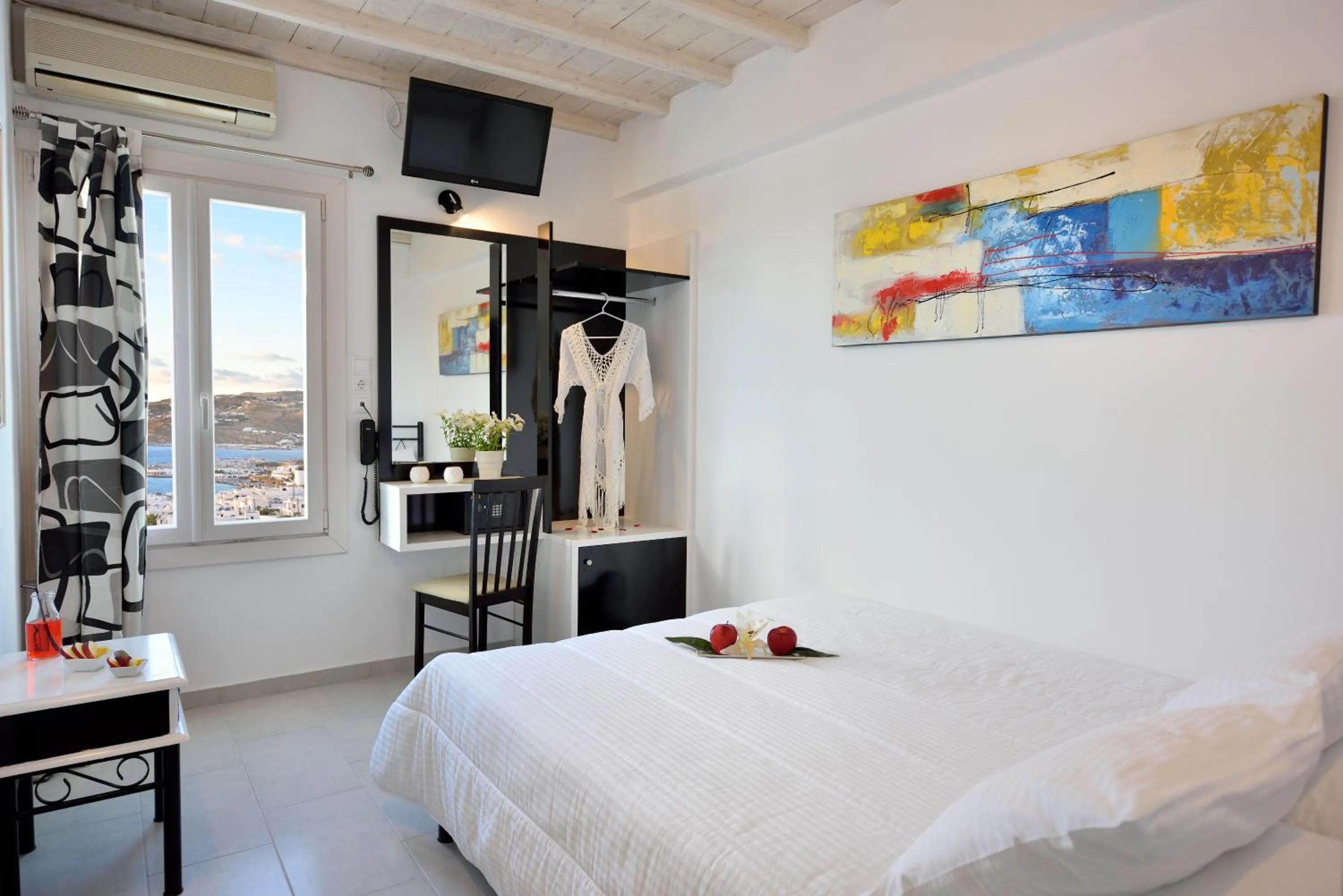 Bed in Hotel Nazos