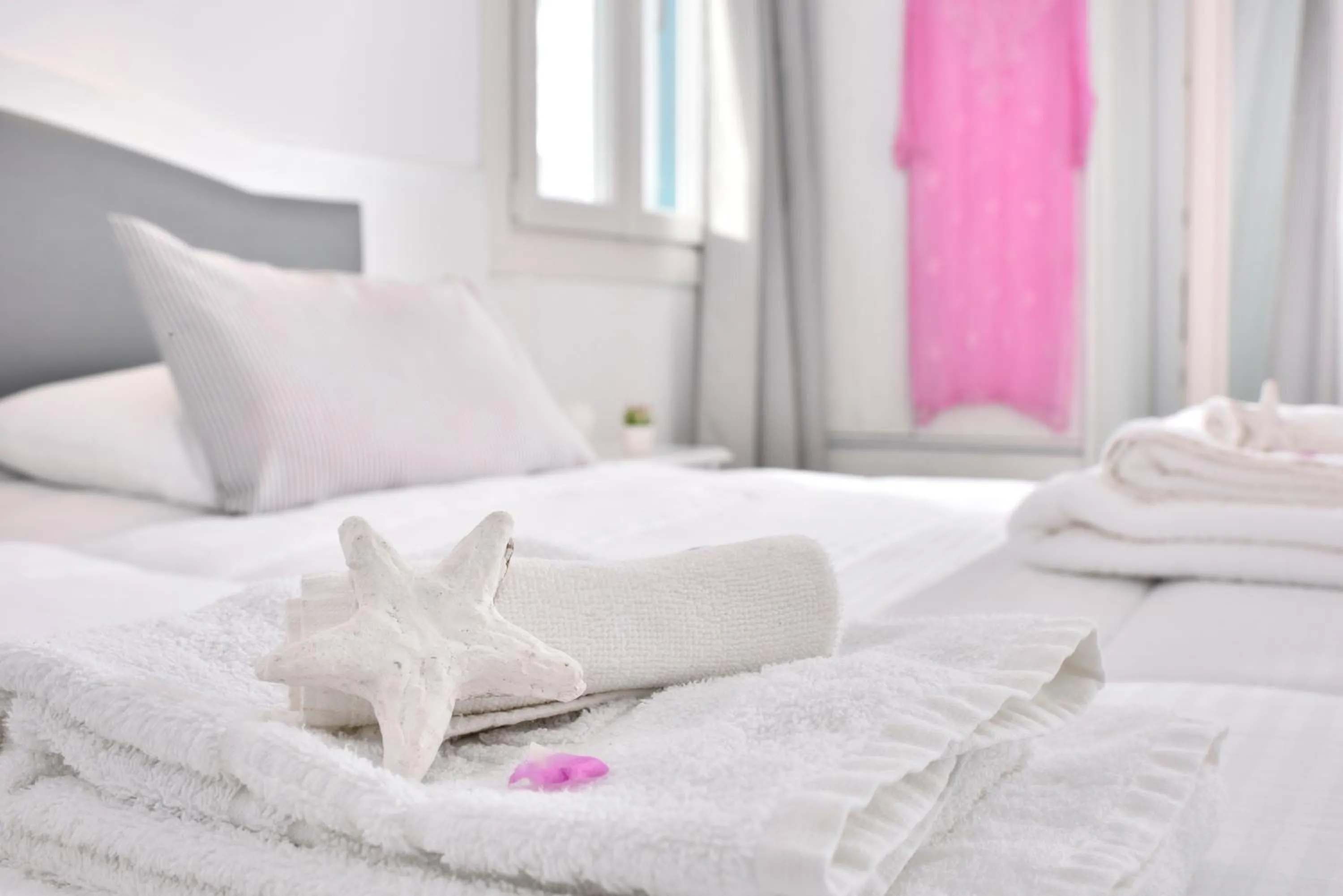 Bed in Hotel Nazos