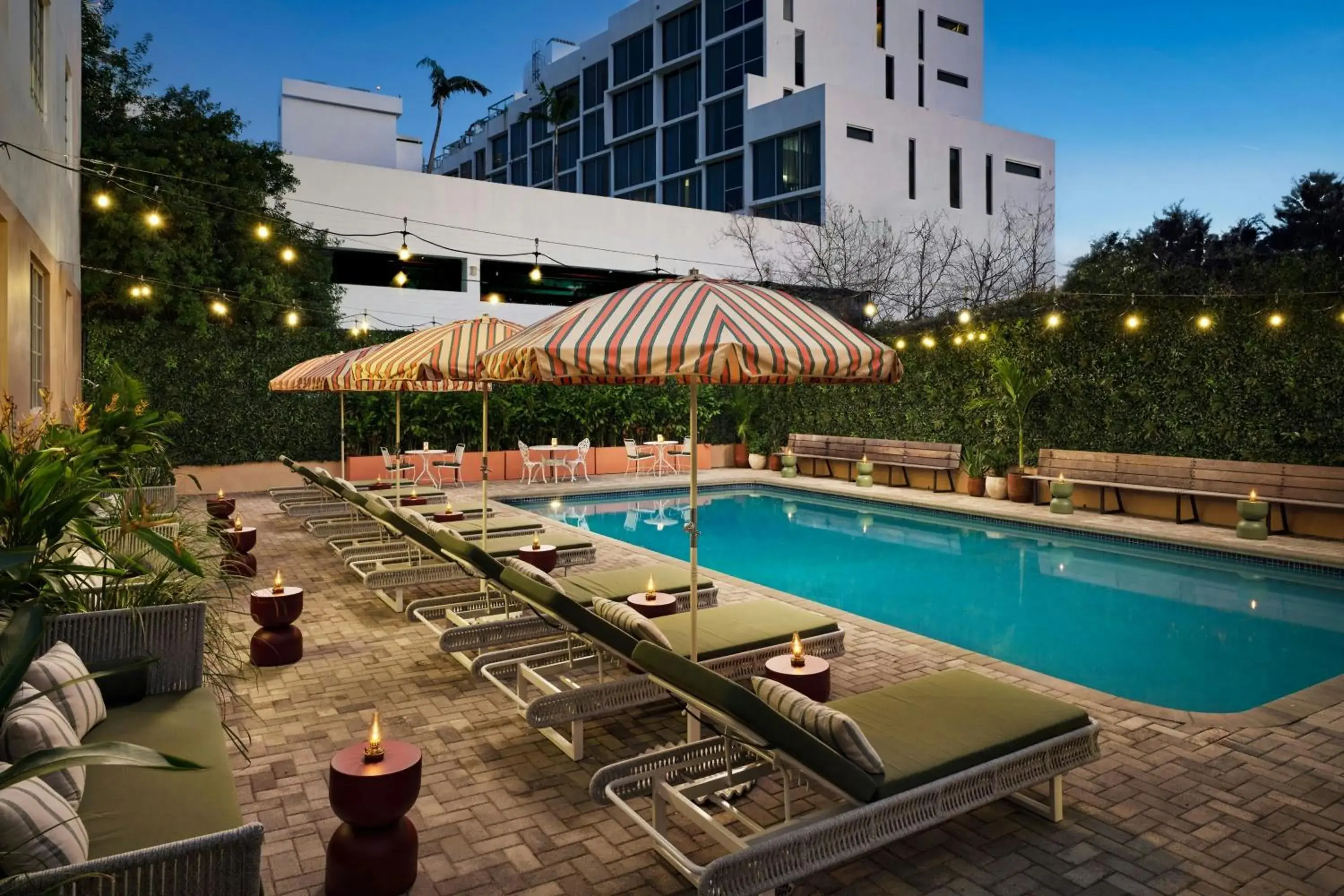 Swimming pool in FOUND Hotels, Miami Beach, Series by Marriott Swimming pool in FOUND Hotels, Miami Beach, Series by Marriott